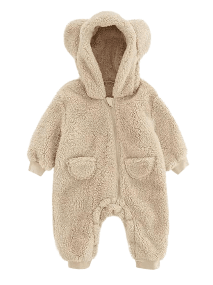 0-2Y Adorable Warm One Piece Hooded Suits For Baby With Ears! -, Rompers , Drestiny , 0M, 12M, 18M, 24M, 3M, 6M, Apricot, Australia, Blue, Boys, Brown, Canada, Girls, Jumpsuits, New Zealand, Off White, Pant Sets, Pink, Purple, Rompers, Sets, United Kingdom, United States , Drestiny , www.shopdrestiny.com