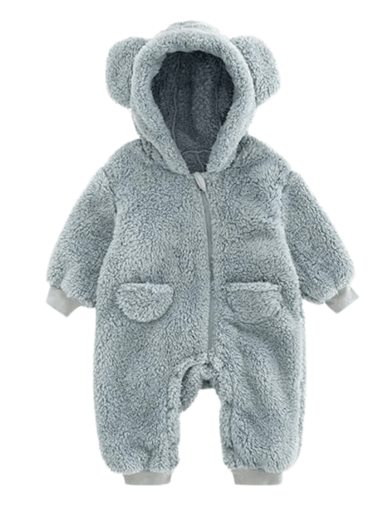 0-2Y Adorable Warm One Piece Hooded Jumpsuits For Baby With Ears! -, Rompers , Drestiny , 0M, 12M, 18M, 24M, 3M, 6M, Apricot, Australia, Blue, Boys, Brown, Canada, Girls, Jumpsuits, New Zealand, Off White, Pant Sets, Pink, Purple, Rompers, Sets, United Kingdom, United States , Drestiny , www.shopdrestiny.com