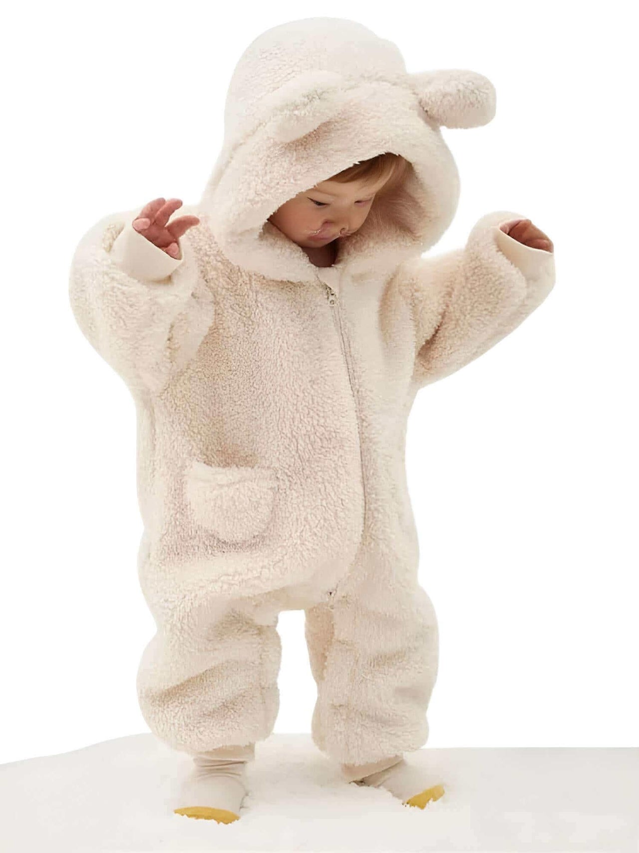 0-2Y Adorable Warm One Piece Hooded Suits For Baby With Ears! -, Rompers , Drestiny , 0M, 12M, 18M, 24M, 3M, 6M, Apricot, Australia, Blue, Boys, Brown, Canada, Girls, Jumpsuits, New Zealand, Off White, Pant Sets, Pink, Purple, Rompers, Sets, United Kingdom, United States , Drestiny , www.shopdrestiny.com