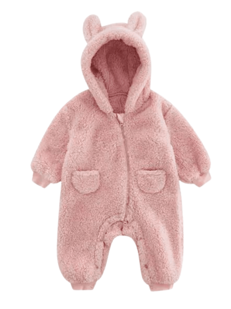 0-2Y Adorable Warm One Piece Hooded Suits For Baby With Ears! -, Rompers , Drestiny , 0M, 12M, 18M, 24M, 3M, 6M, Apricot, Australia, Blue, Boys, Brown, Canada, Girls, Jumpsuits, New Zealand, Off White, Pant Sets, Pink, Purple, Rompers, Sets, United Kingdom, United States , Drestiny , www.shopdrestiny.com