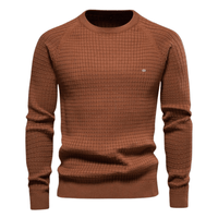 Thumbnail for 100% Cotton Pullover Waffle Sweaters For Men -, Sweater , Drestiny , Apricot, Australia, Brown, Dark Grey, L, M, Navy, New Zealand, Pullovers, S, Sweaters, United Kingdom, United States, XL, XXL , Drestiny , www.shopdrestiny.com