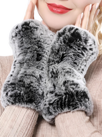 Thumbnail for 100% Real Genuine Mink Fur Fingerless Mittens For Women