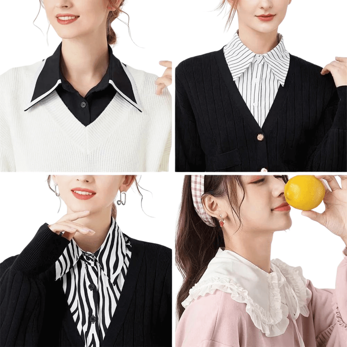 1pc Fake Collar - Detachable Shirt Collar For Women In 53 Styles! -, Shirts , Drestiny , Australia, Black, Blouses, Blue, Brown, Canada, Casual Shirts, Dark Blue, Dress Shirts, Gender_Women, Grey, New Zealand, Purple, Sleeveless, United Kingdom, United States, White , Drestiny , www.shopdrestiny.com