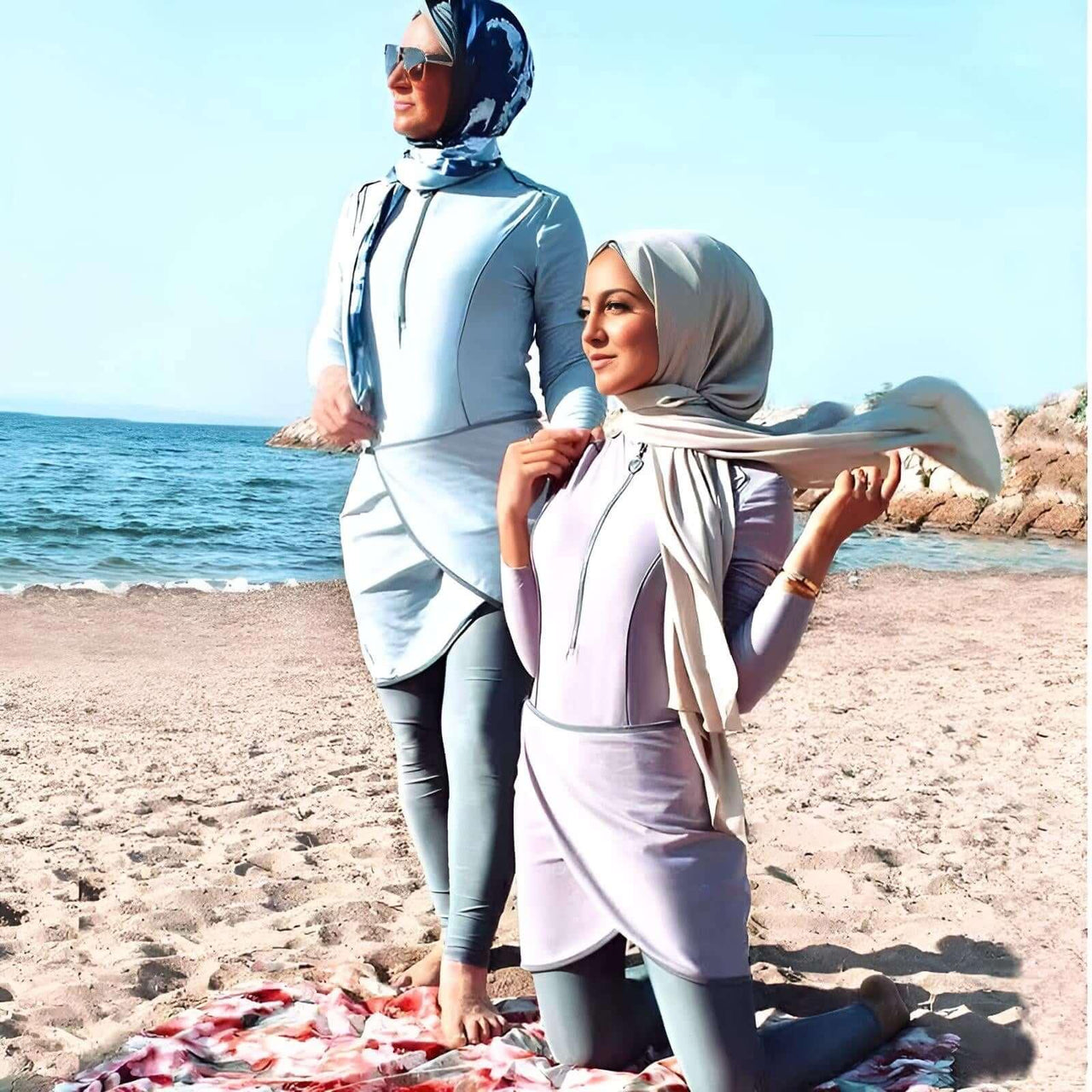 3PCS Women's Muslim Burkini Swimwear -, Swimwear , Drestiny , 4XL, Australia, Black, Blue Grey, Dark Blue, Dark Orange, Dark Pink, Grey, L, Light Green, Light Purple, Long Sleeves, M, Muslim Swimwear, Navy, New Zealand, Pink, Purple, United Kingdom, United States, XL, XXL, XXXL , Drestiny , www.shopdrestiny.com