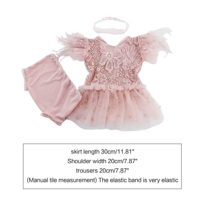 3Pcs Newborn Photography Baby Girl Lace Set -, Baby & Toddler Outfits , Drestiny , Australia, Canada, Dresses, Girls, Grey, Long Sleeves, New Zealand, Pink, Sets, Short Sleeves, United Kingdom, United States , Drestiny , www.shopdrestiny.com