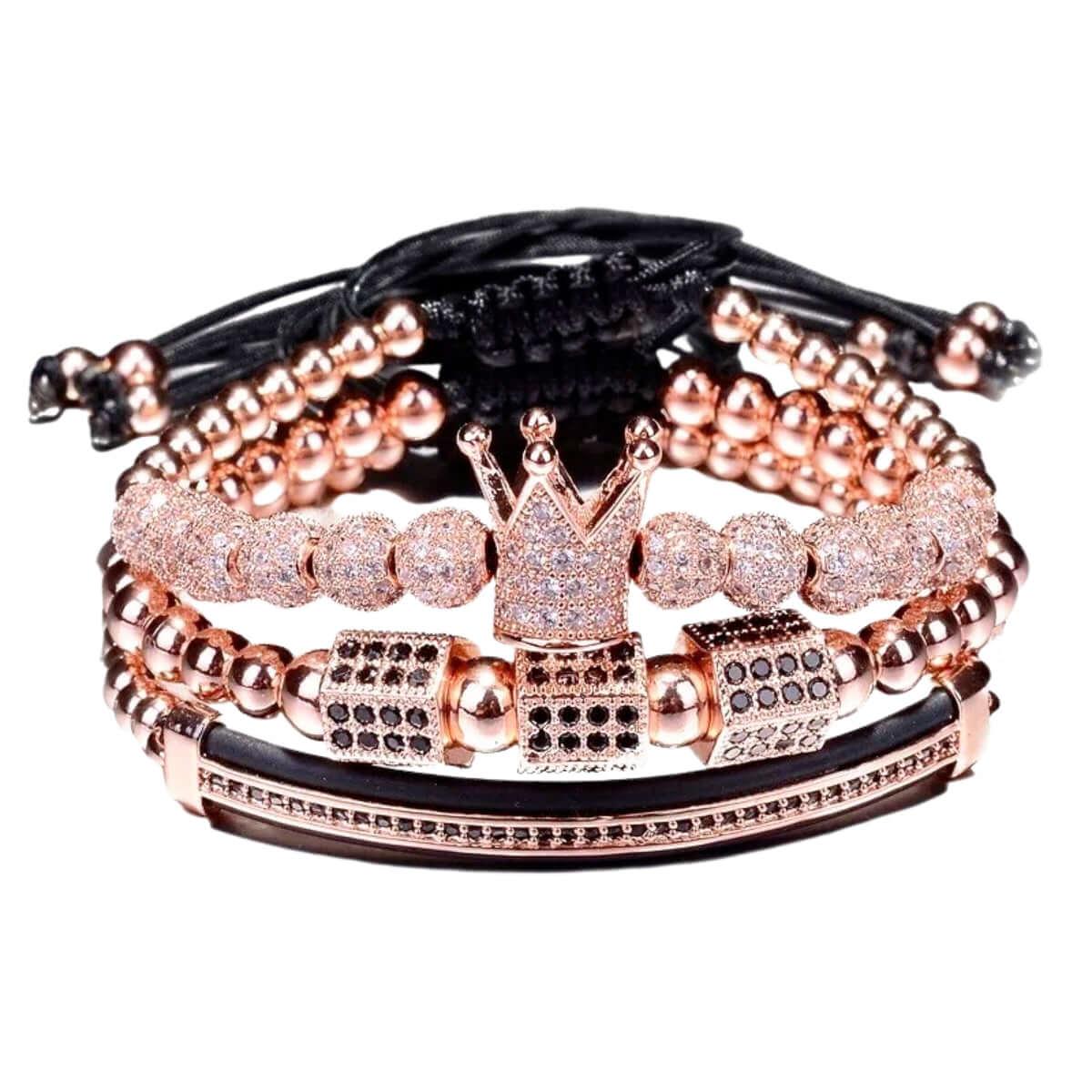 3pcs/Set Luxury Jewelry Set - Micro Pave CZ Bracelets For Men -, Bracelets , Drestiny , Australia, Black, Bracelets, Canada, FR, Gold, New Zealand, Rose Gold, Sets, Silver, United Kingdom, United States , Drestiny , www.shopdrestiny.com