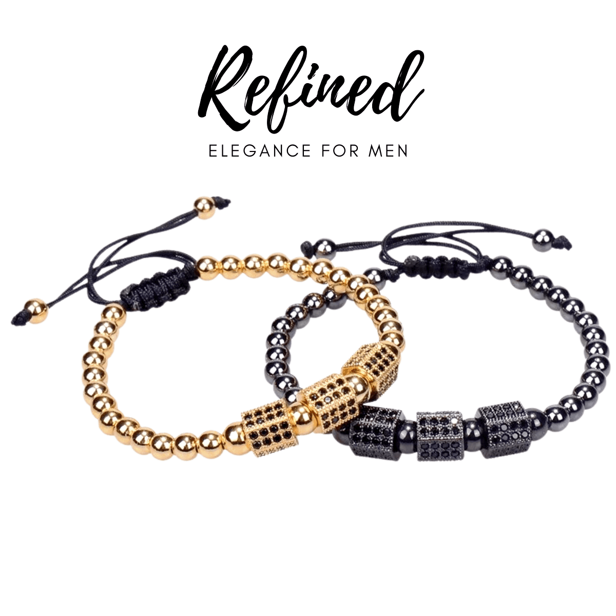 3pcs/Set Luxury Jewelry Set - Micro Pave CZ Bracelets For Men -, Bracelets , Drestiny , Australia, Black, Bracelets, Canada, FR, Gold, New Zealand, Rose Gold, Sets, Silver, United Kingdom, United States , Drestiny , www.shopdrestiny.com