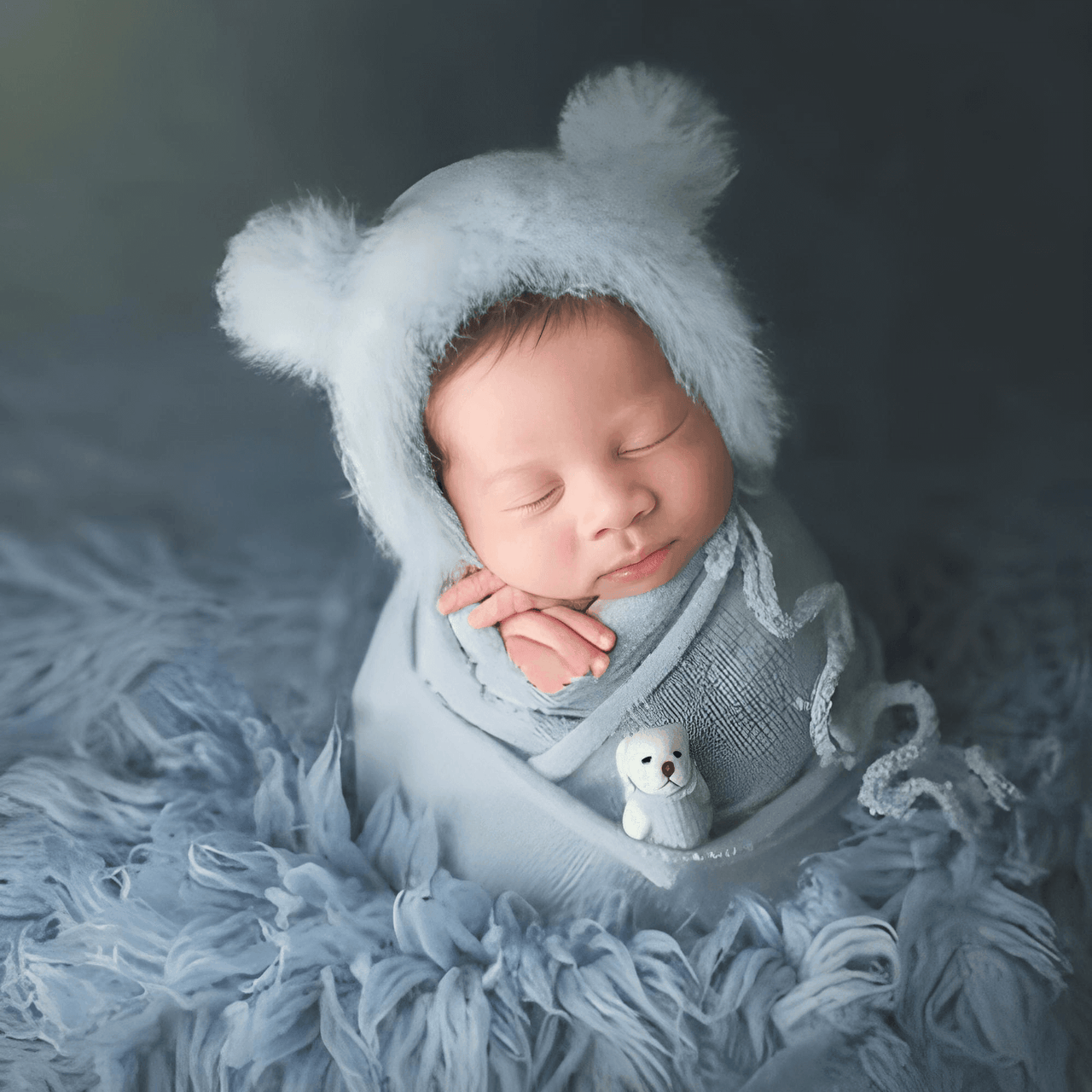 3pcs/Set Newborn Photography Wraps + Faux Fur Hat + Bear Doll -, Baby & Toddler Outfits , Drestiny , Australia, Blue, Boys, Brown, Canada, Girls, Green, Hats, Khaki, Lavender, New Zealand, Pink, Purple, Sets, United Kingdom, United States, White, Wraps, Yellow , Drestiny , www.shopdrestiny.com