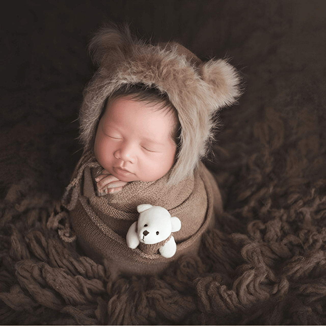 3pcs/Set Newborn Photography Wraps + Faux Fur Hat + Bear Doll -, Baby & Toddler Outfits , Drestiny , Australia, Blue, Boys, Brown, Canada, Girls, Green, Hats, Khaki, Lavender, New Zealand, Pink, Purple, Sets, United Kingdom, United States, White, Wraps, Yellow , Drestiny , www.shopdrestiny.com