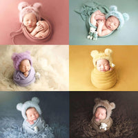 Thumbnail for 3pcs/Set Newborn Photography Wraps + Faux Fur Hat + Bear Doll -, Baby & Toddler Outfits , Drestiny , Australia, Blue, Boys, Brown, Canada, Girls, Green, Hats, Khaki, Lavender, New Zealand, Pink, Purple, Sets, United Kingdom, United States, White, Wraps, Yellow , Drestiny , www.shopdrestiny.com