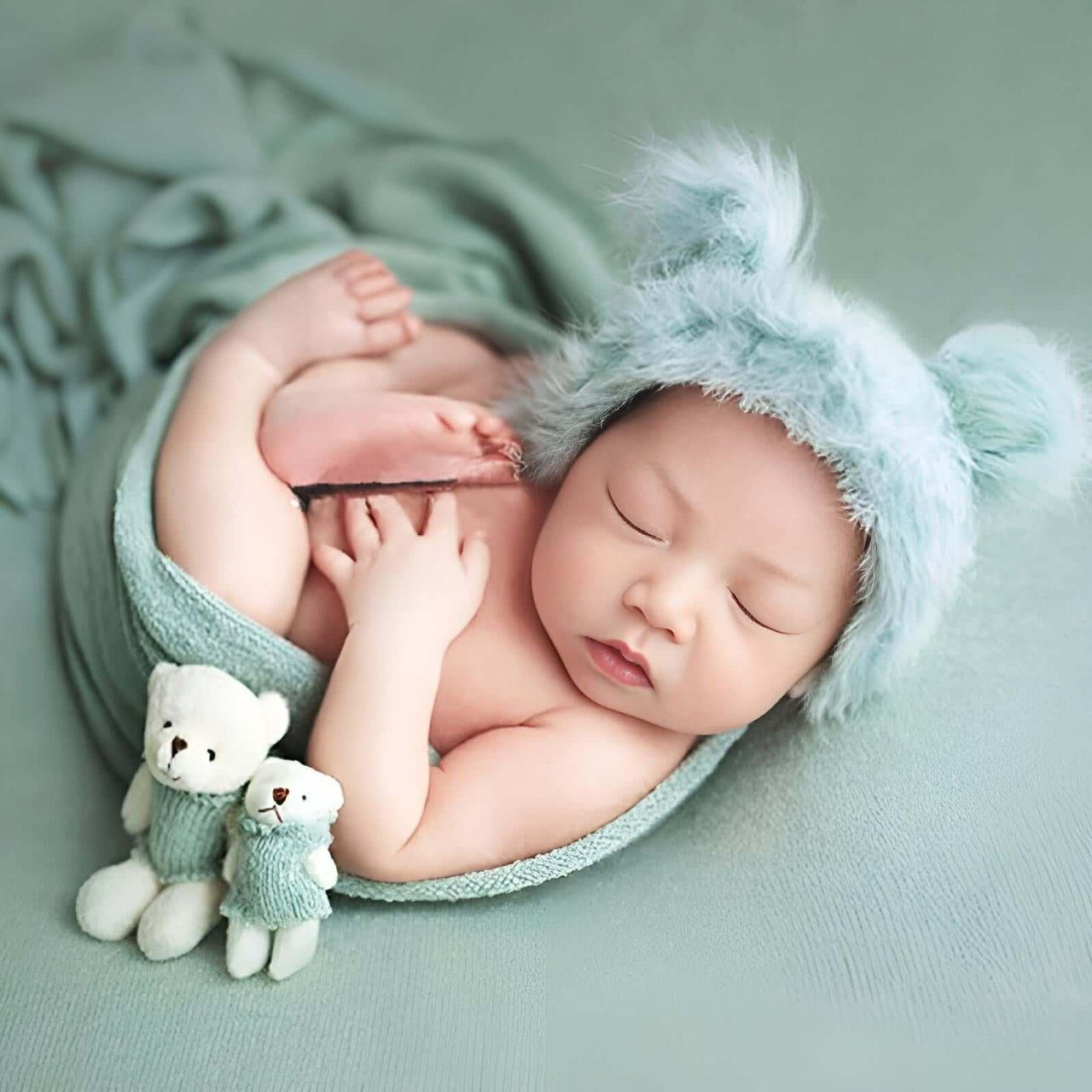 3pcs/Set Newborn Photography Wraps + Faux Fur Hat + Bear Doll -, Baby & Toddler Outfits , Drestiny , Australia, Blue, Boys, Brown, Canada, Girls, Green, Hats, Khaki, Lavender, New Zealand, Pink, Purple, Sets, United Kingdom, United States, White, Wraps, Yellow , Drestiny , www.shopdrestiny.com