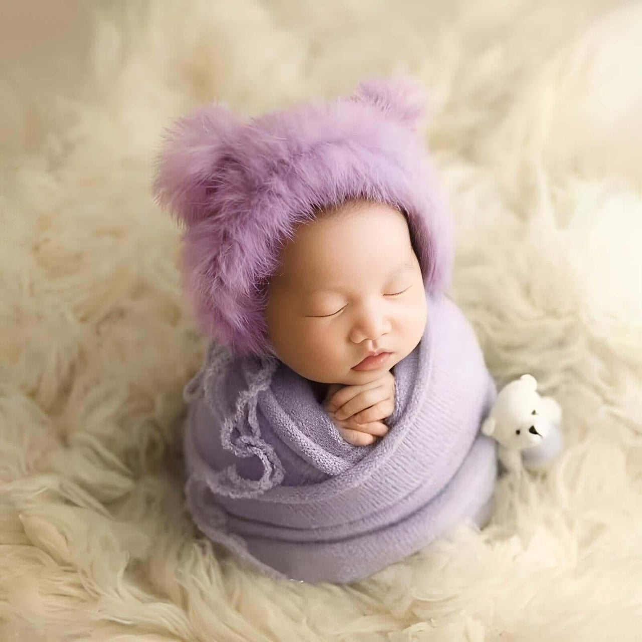 3pcs/Set Newborn Photography Wraps + Faux Fur Hat + Bear Doll -, Baby & Toddler Outfits , Drestiny , Australia, Blue, Boys, Brown, Canada, Girls, Green, Hats, Khaki, Lavender, New Zealand, Pink, Purple, Sets, United Kingdom, United States, White, Wraps, Yellow , Drestiny , www.shopdrestiny.com