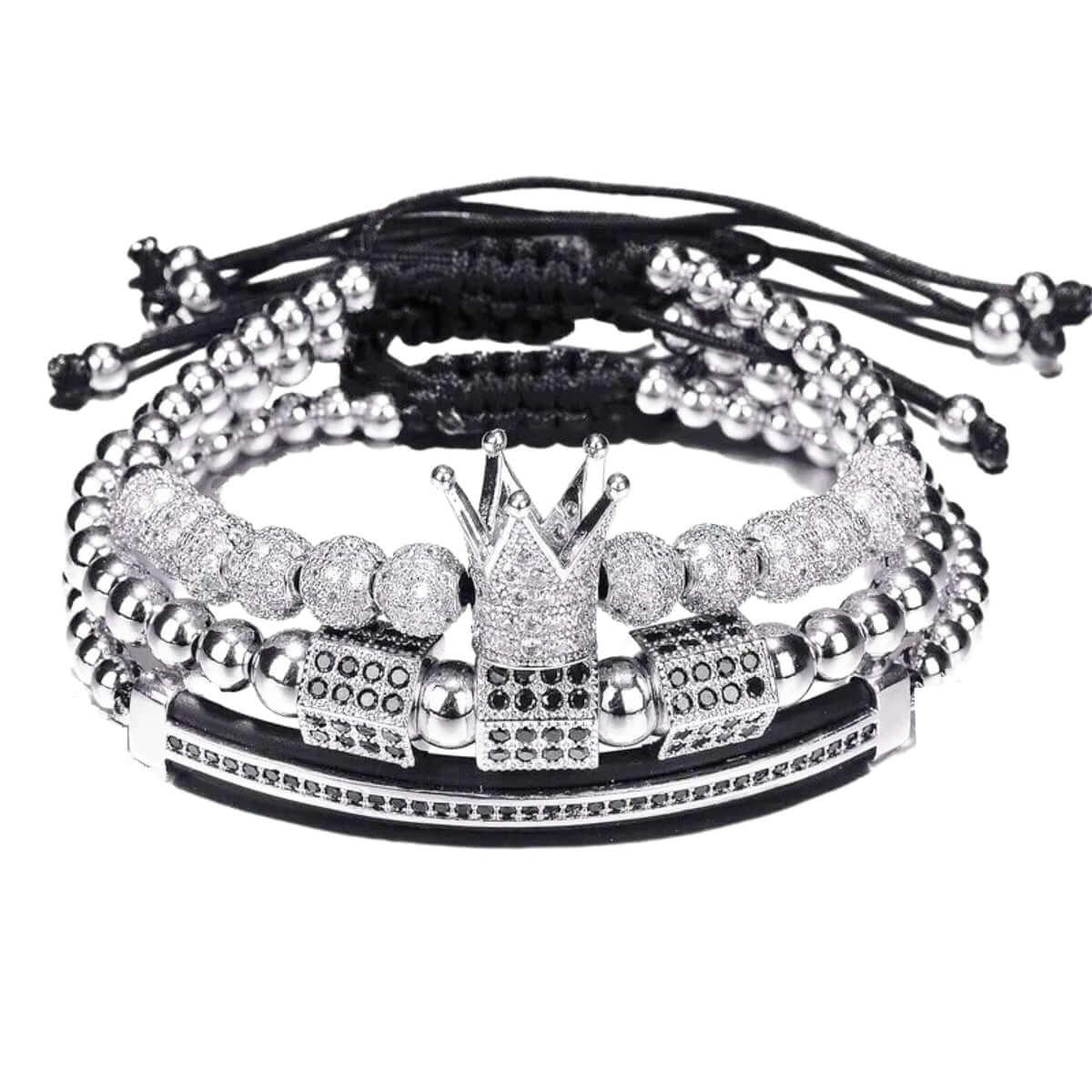 3pcs/Set Luxury Jewelry Set - Micro Pave CZ Bracelets For Men -, Bracelets , Drestiny , Australia, Black, Bracelets, Canada, FR, Gold, New Zealand, Rose Gold, Sets, Silver, United Kingdom, United States , Drestiny , www.shopdrestiny.com