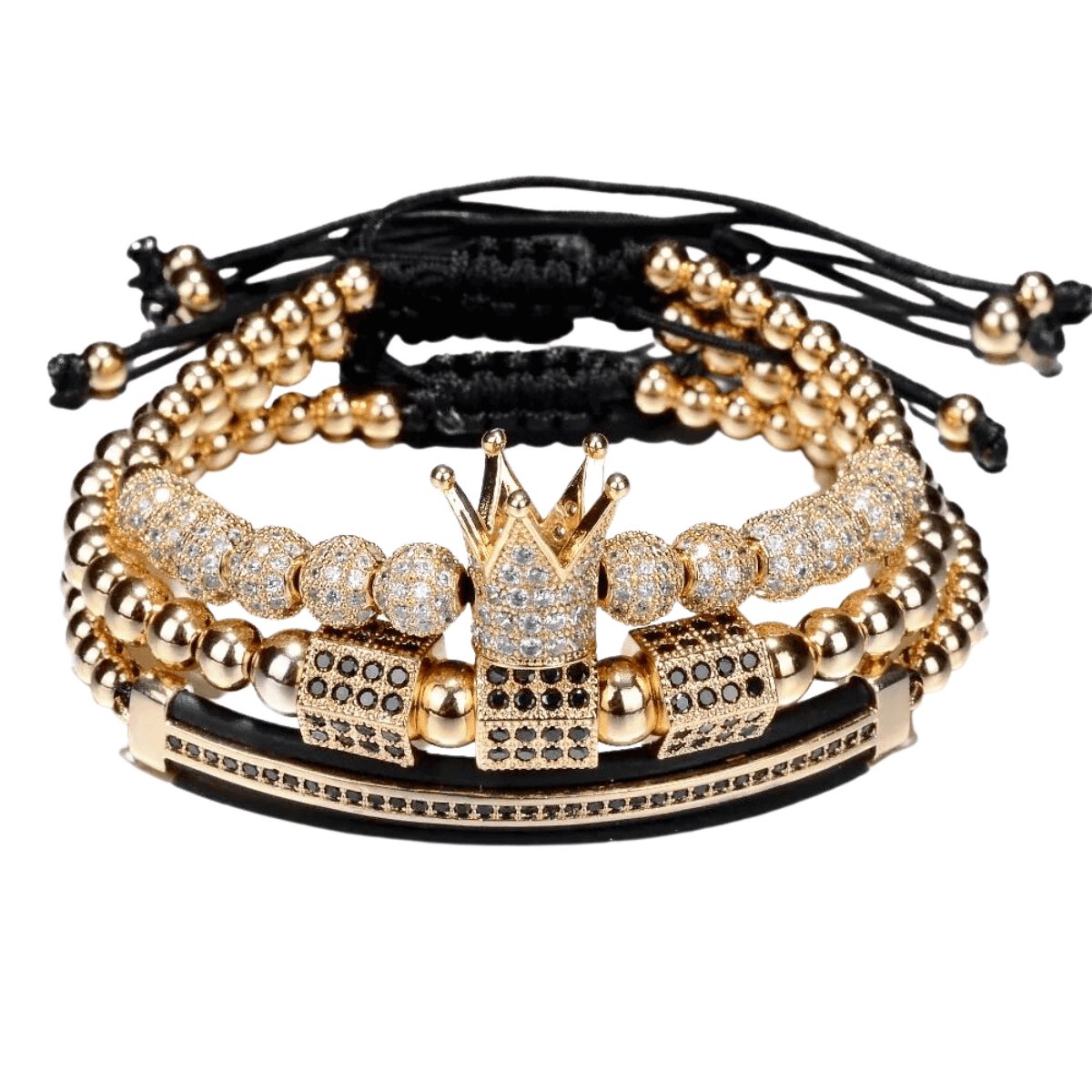 3pcs/Set Luxury Jewelry Set - Micro Pave CZ Bracelets For Men -, Bracelets , Drestiny , Australia, Black, Bracelets, Canada, FR, Gold, New Zealand, Rose Gold, Sets, Silver, United Kingdom, United States , Drestiny , www.shopdrestiny.com