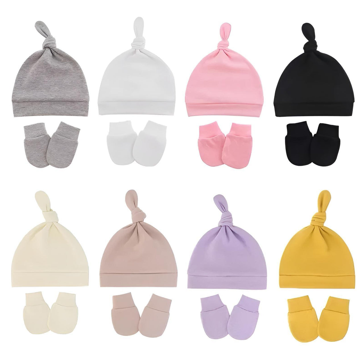 Anti Scratching Cotton Mittens + Hat Set -, Baby & Toddler Gloves & Mittens , Drestiny , Australia, Black, Boys, Brown, Canada, Dark Blue, Dark Grey, Girls, Grey, Hats, Mittens, Navy, New Zealand, Pink, Red, Sets, United Kingdom, United States, White , Drestiny , www.shopdrestiny.com