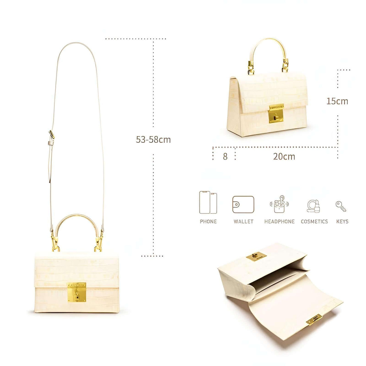 BAFELLI Women's K Gold Genuine Leather Shoulder Luxury Brand Purse -, Handbags , Drestiny , Australia, Black, Canada, Gold, Green, Handbags, Ivory, New Zealand, Off White, Purses, Red, United Kingdom, United States , Drestiny , www.shopdrestiny.com