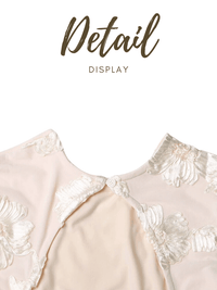 Thumbnail for Backless White Long Sleeve Mini Dress For Women With Floral Appliques -, Dress , Drestiny , Australia, Canada, L, Long Sleeves, M, Mini Dresses, New Zealand, S, United Kingdom, United States, White , Drestiny , www.shopdrestiny.com