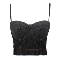 Thumbnail for Women's Denim Bustier Crop Tops - 13 Styles! -, Bustier , Drestiny , Australia, Black, Blue, Canada, Casual Shirts, Corsets, Crop Tops, FR, Gold, L, Light Blue, M, New Zealand, Pink, Red, S, Silver, Sleeveless, United Kingdom, United States, White, XL, XS , Drestiny , www.shopdrestiny.com