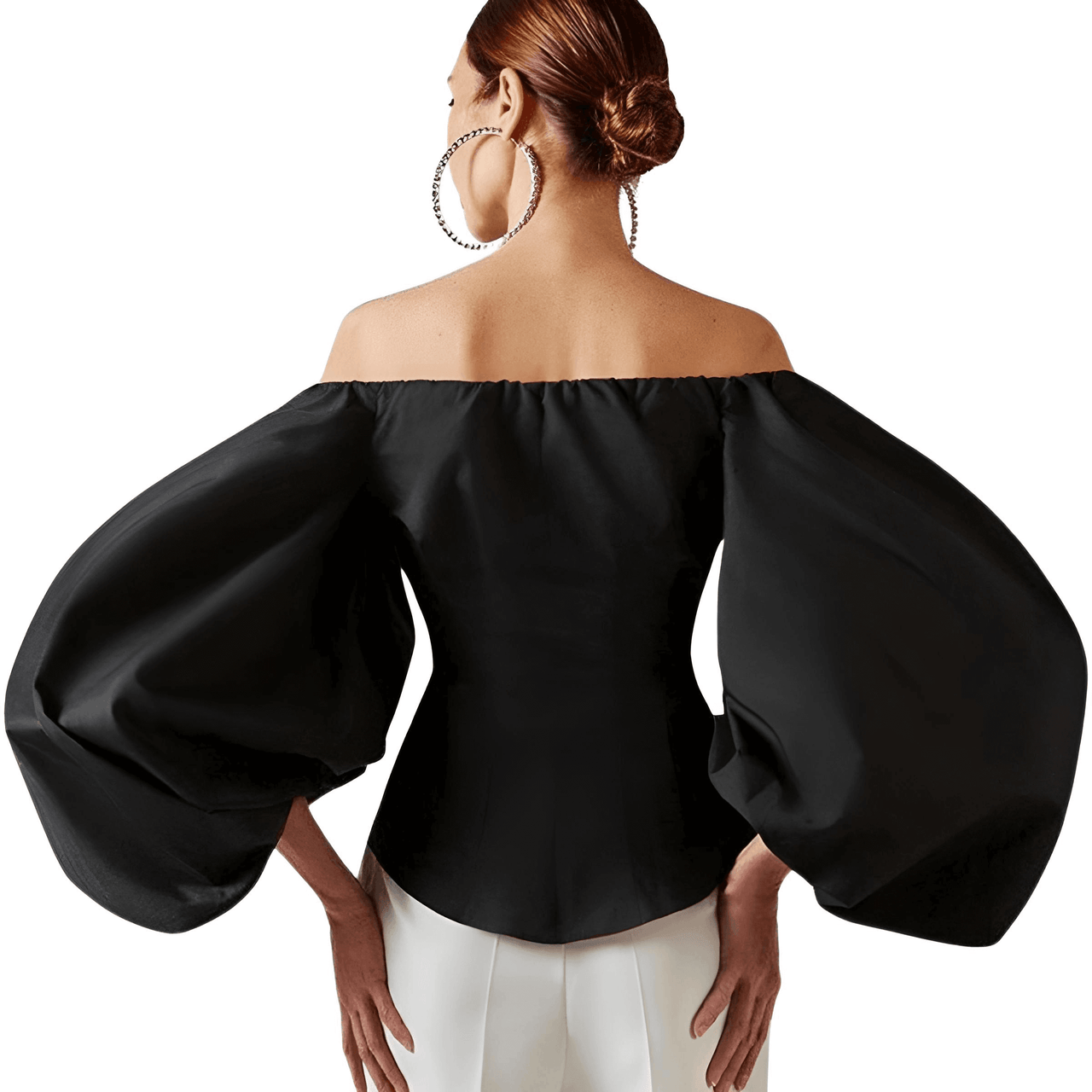 Off Shoulder Lantern Sleeve Blouses For Women -, Blouses , Drestiny , Australia, Black, Blouses, Dress Shirts, FR, Khaki, L, Light Brown, Long Sleeves, M, New Zealand, Off Shoulder, S, United Kingdom, United States, White , Drestiny , www.shopdrestiny.com