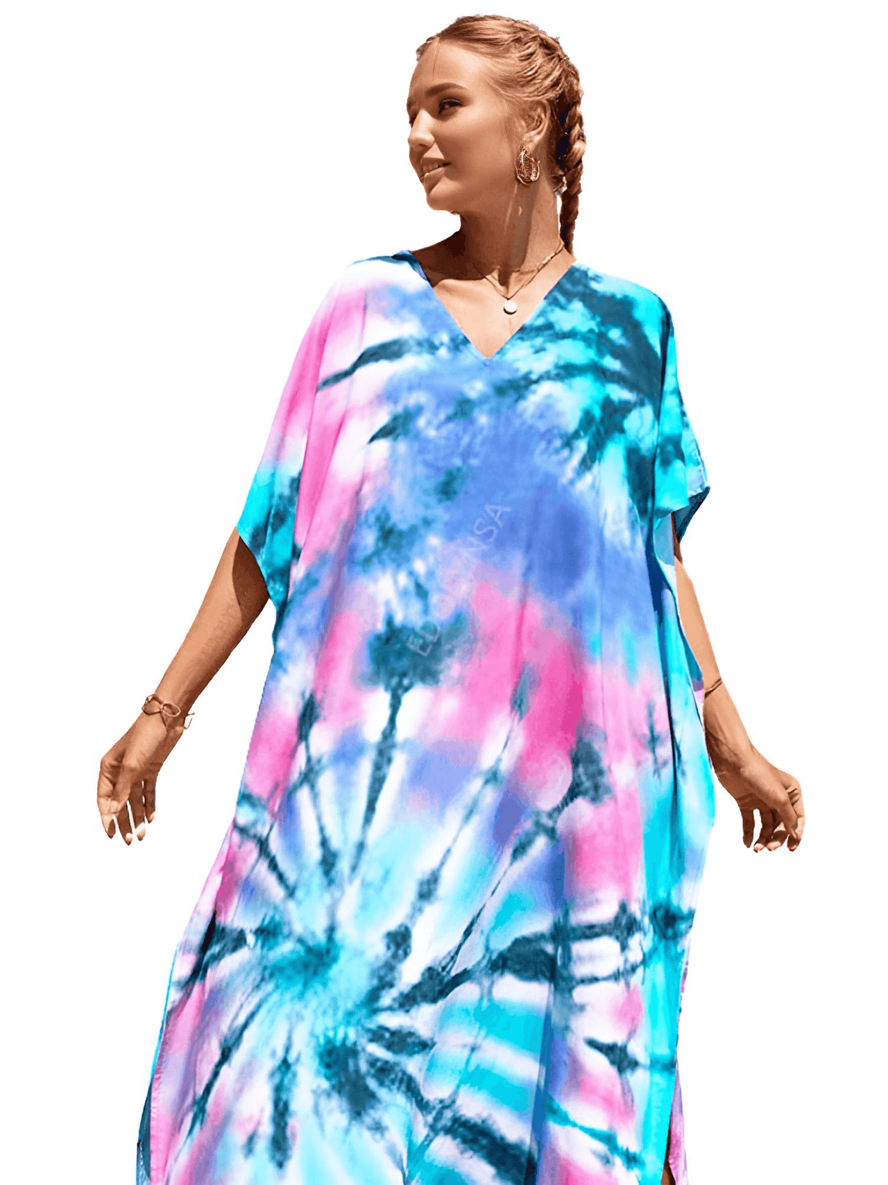 Bohemian V-Neck Batwing Sleeve Kaftan For Women - 39 Styles! -, Dress , Drestiny , Australia, Black, Blue, Canada, Cover Ups, Dark Blue, Deep Pink, FR, Green, Kaftans, Light Blue, Light Pink, New Zealand, Orange, Pink, Purple, Red, Short Sleeves, United Kingdom, United States, White , Drestiny , www.shopdrestiny.com