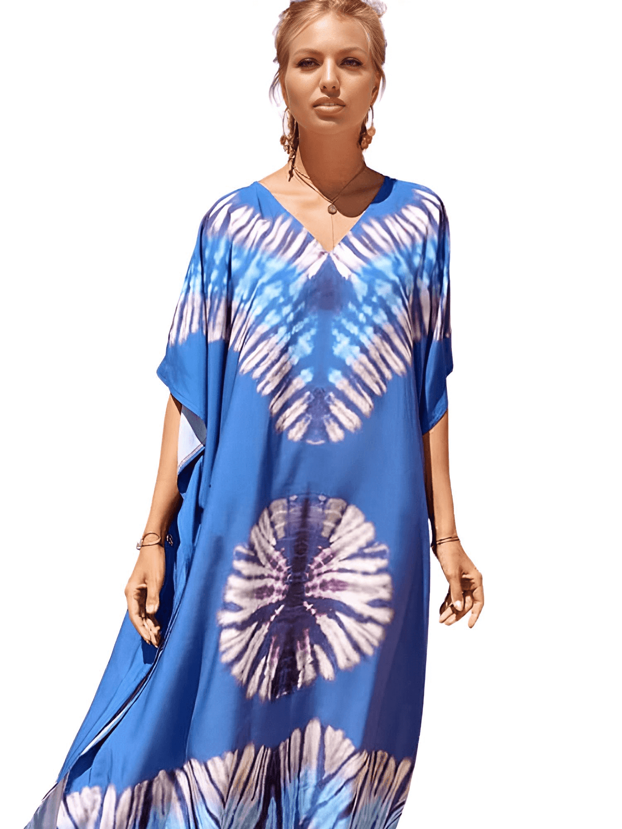 Bohemian V-Neck Batwing Sleeve Kaftan For Women - 39 Styles! -, Dress , Drestiny , Australia, Black, Blue, Canada, Cover Ups, Dark Blue, Deep Pink, FR, Green, Kaftans, Light Blue, Light Pink, New Zealand, Orange, Pink, Purple, Red, Short Sleeves, United Kingdom, United States, White , Drestiny , www.shopdrestiny.com