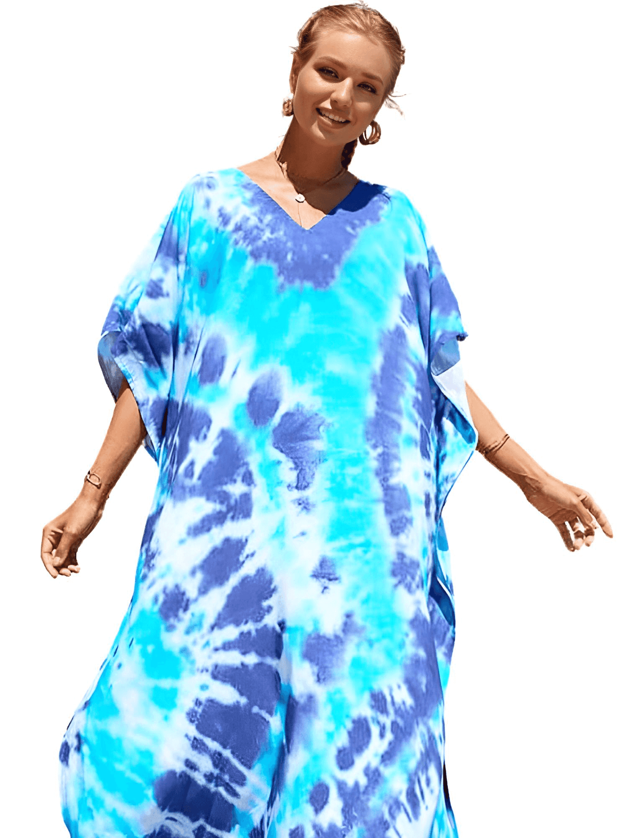 Bohemian V-Neck Batwing Sleeve Kaftan For Women - 39 Styles! -, Dress , Drestiny , Australia, Black, Blue, Canada, Cover Ups, Dark Blue, Deep Pink, FR, Green, Kaftans, Light Blue, Light Pink, New Zealand, Orange, Pink, Purple, Red, Short Sleeves, United Kingdom, United States, White , Drestiny , www.shopdrestiny.com