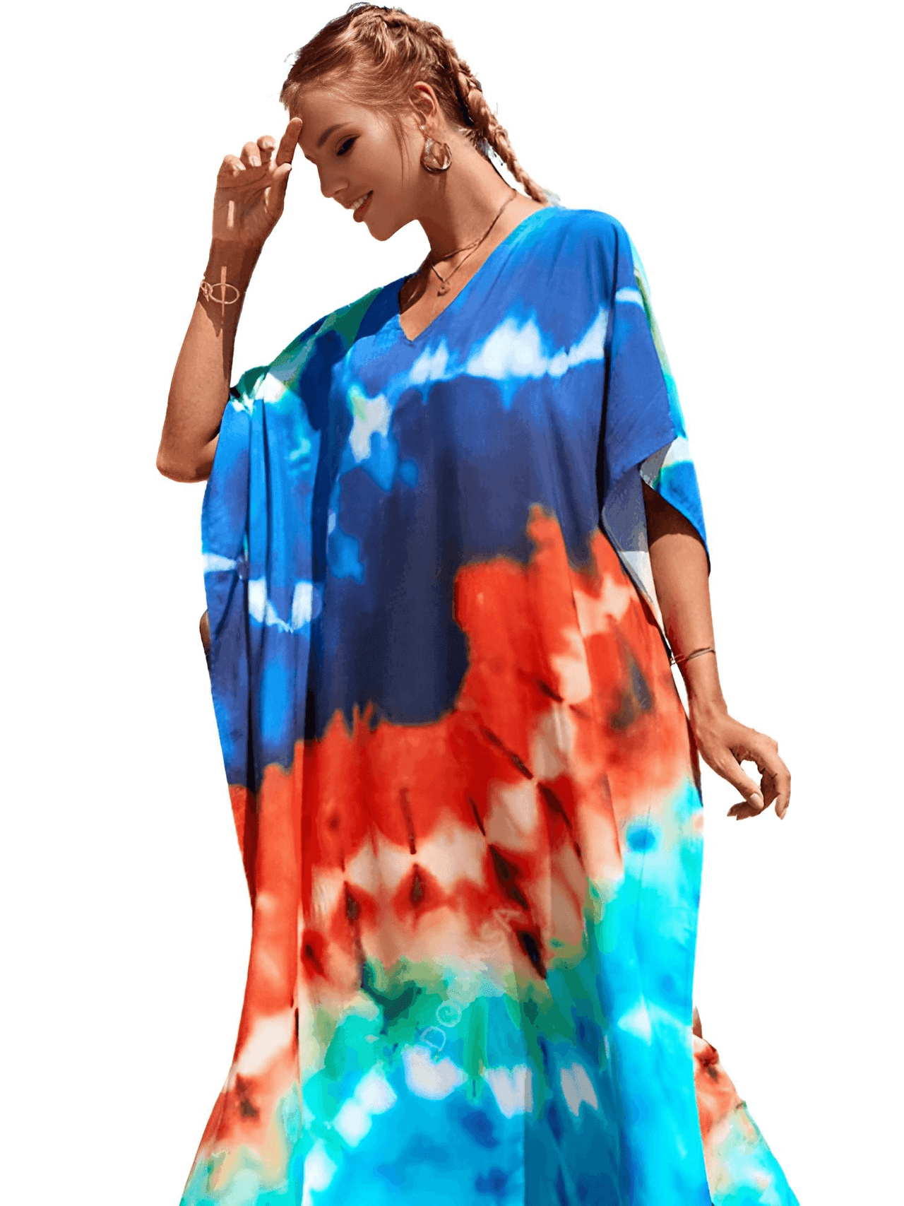 Bohemian V-Neck Batwing Sleeve Kaftan For Women - 39 Styles! -, Dress , Drestiny , Australia, Black, Blue, Canada, Cover Ups, Dark Blue, Deep Pink, FR, Green, Kaftans, Light Blue, Light Pink, New Zealand, Orange, Pink, Purple, Red, Short Sleeves, United Kingdom, United States, White , Drestiny , www.shopdrestiny.com