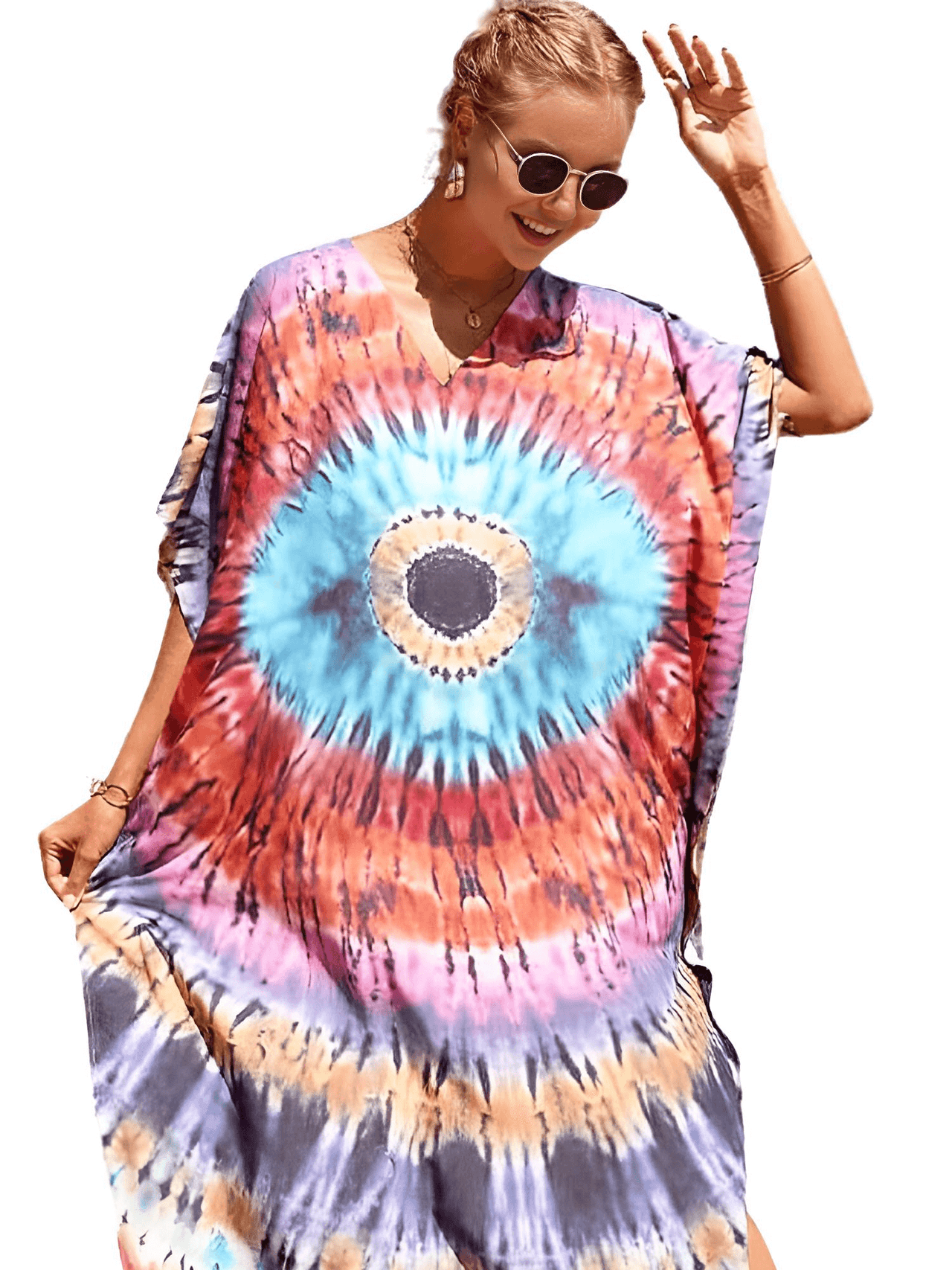 Bohemian V-Neck Batwing Sleeve Kaftan For Women - 39 Styles! -, Dress , Drestiny , Australia, Black, Blue, Canada, Cover Ups, Dark Blue, Deep Pink, FR, Green, Kaftans, Light Blue, Light Pink, New Zealand, Orange, Pink, Purple, Red, Short Sleeves, United Kingdom, United States, White , Drestiny , www.shopdrestiny.com