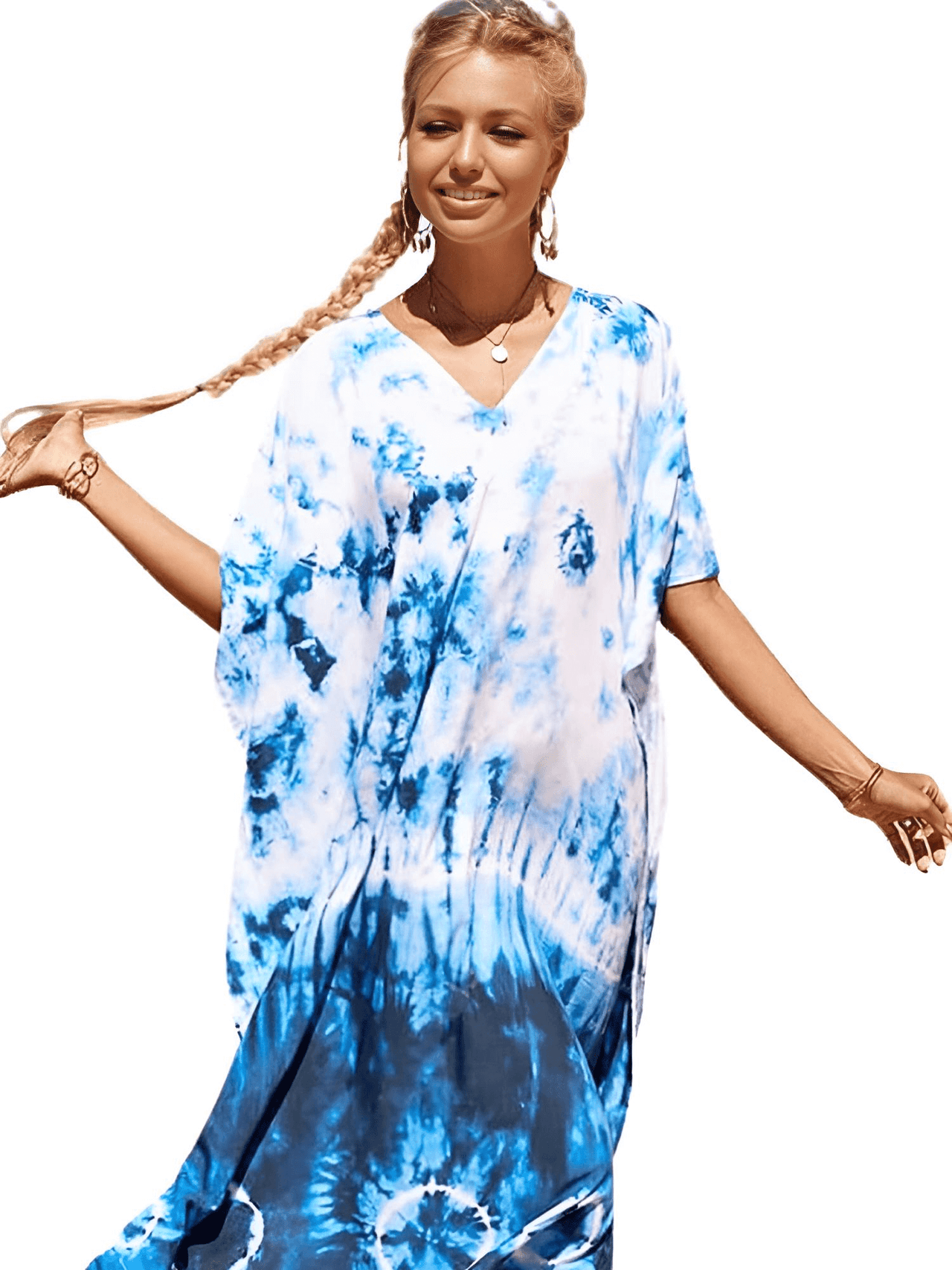 Bohemian V-Neck Batwing Sleeve Kaftan For Women - 39 Styles! -, Dress , Drestiny , Australia, Black, Blue, Canada, Cover Ups, Dark Blue, Deep Pink, FR, Green, Kaftans, Light Blue, Light Pink, New Zealand, Orange, Pink, Purple, Red, Short Sleeves, United Kingdom, United States, White , Drestiny , www.shopdrestiny.com