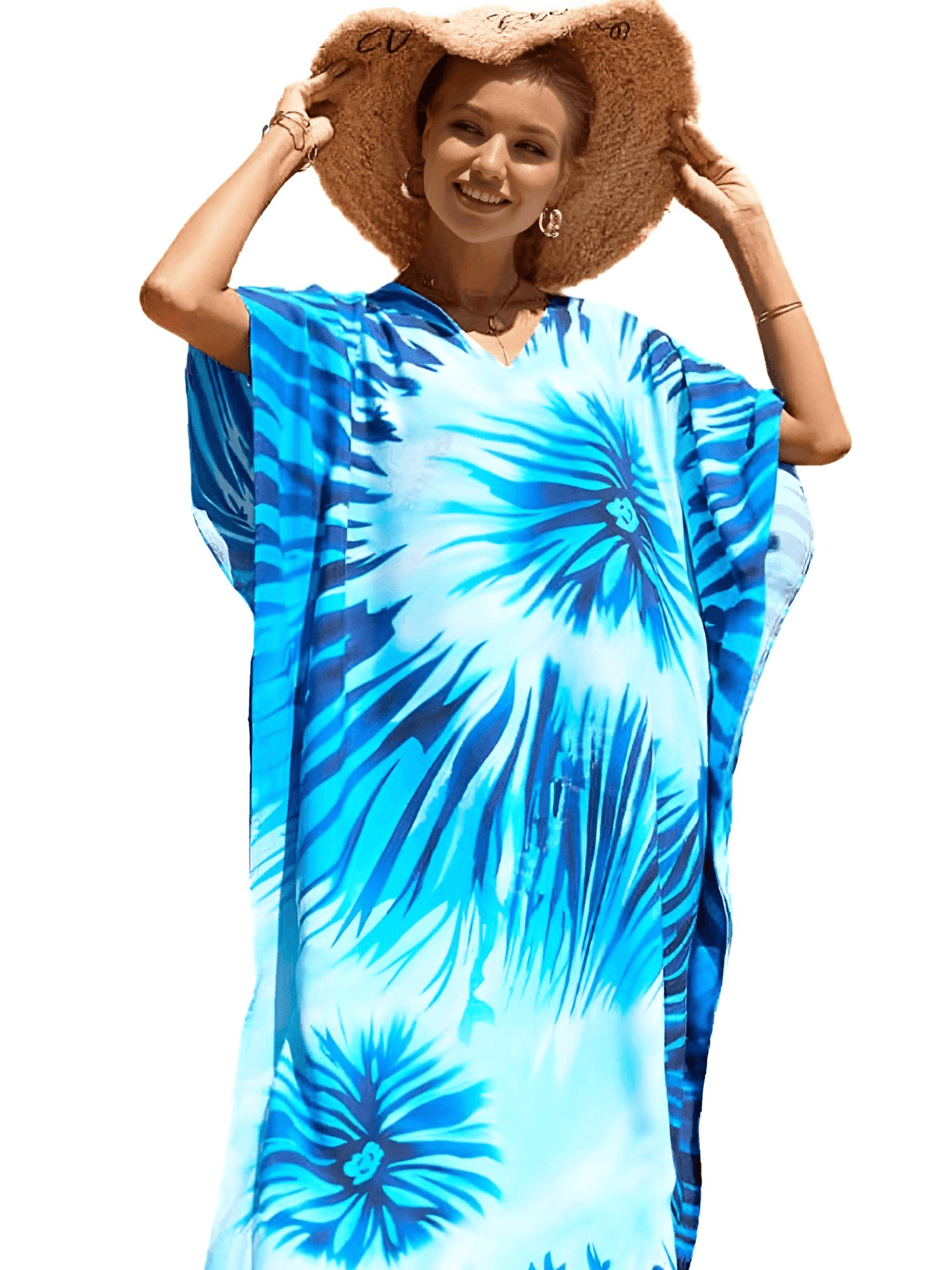 Bohemian V-Neck Batwing Sleeve Kaftan For Women - 39 Styles! -, Dress , Drestiny , Australia, Black, Blue, Canada, Cover Ups, Dark Blue, Deep Pink, FR, Green, Kaftans, Light Blue, Light Pink, New Zealand, Orange, Pink, Purple, Red, Short Sleeves, United Kingdom, United States, White , Drestiny , www.shopdrestiny.com