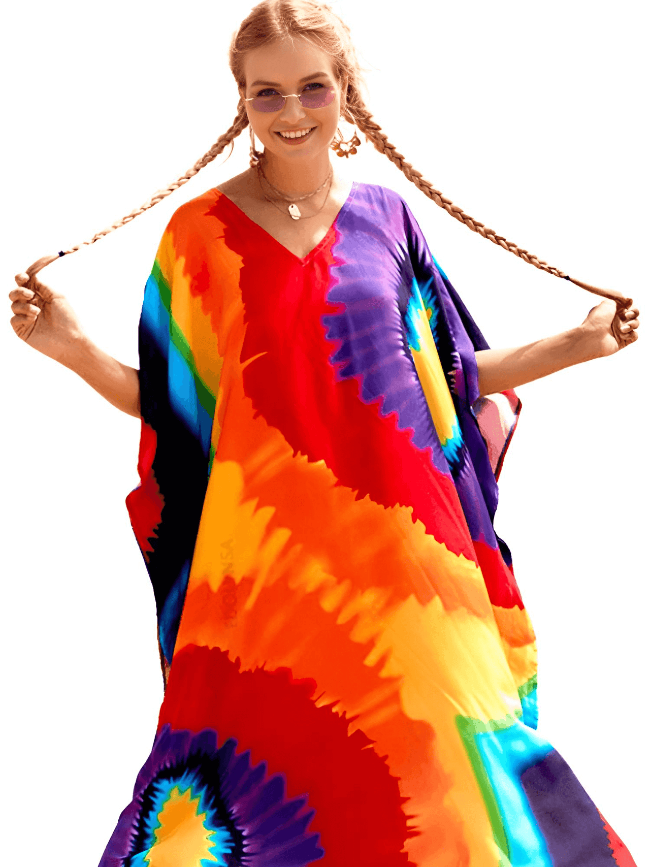 Bohemian V-Neck Batwing Sleeve Kaftan For Women - 39 Styles! -, Dress , Drestiny , Australia, Black, Blue, Canada, Cover Ups, Dark Blue, Deep Pink, FR, Green, Kaftans, Light Blue, Light Pink, New Zealand, Orange, Pink, Purple, Red, Short Sleeves, United Kingdom, United States, White , Drestiny , www.shopdrestiny.com