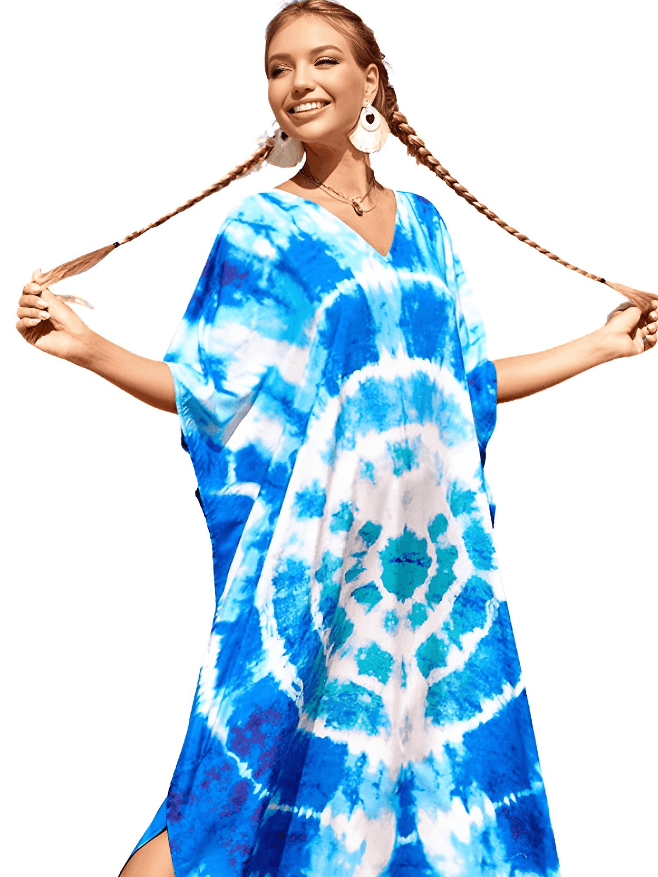 Bohemian V-Neck Batwing Sleeve Kaftan For Women - 39 Styles! -, Dress , Drestiny , Australia, Black, Blue, Canada, Cover Ups, Dark Blue, Deep Pink, FR, Green, Kaftans, Light Blue, Light Pink, New Zealand, Orange, Pink, Purple, Red, Short Sleeves, United Kingdom, United States, White , Drestiny , www.shopdrestiny.com