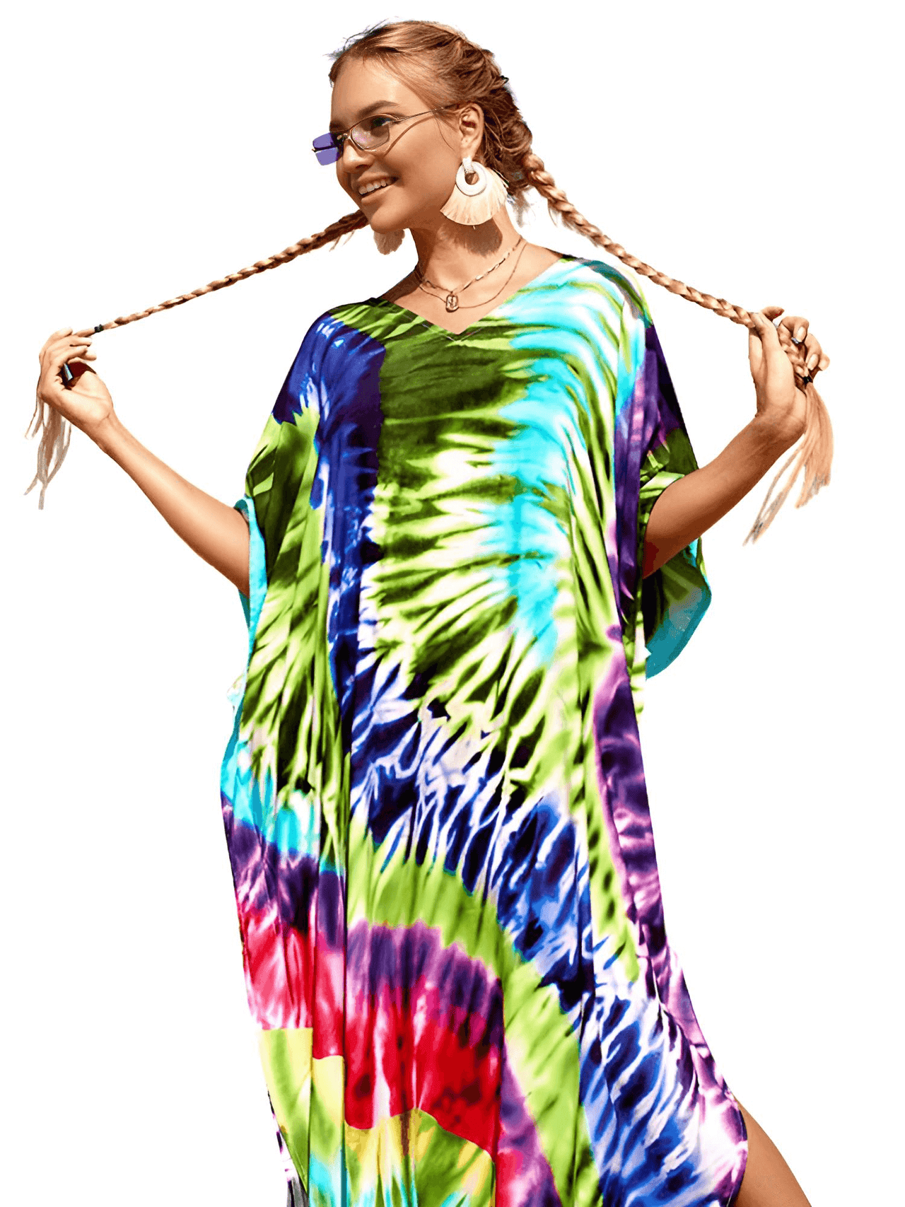 Bohemian V-Neck Batwing Sleeve Kaftan For Women - 39 Styles! -, Dress , Drestiny , Australia, Black, Blue, Canada, Cover Ups, Dark Blue, Deep Pink, FR, Green, Kaftans, Light Blue, Light Pink, New Zealand, Orange, Pink, Purple, Red, Short Sleeves, United Kingdom, United States, White , Drestiny , www.shopdrestiny.com