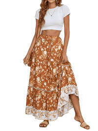 Thumbnail for Boho Retro Floral Print Skirts Women's -, Skirts , Drestiny , Australia, Beige, Black, Blue, Brown, Dark Blue, Dark Orange, Dark Red, Deep Pink, Green, L, Light Blue, M, Navy, New Zealand, Orange, Pink, Purple, Red, S, Skirts, United Kingdom, United States, White, XL, Yellow , Drestiny , www.shopdrestiny.com