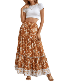 Thumbnail for Boho Retro Floral Print Skirts Women's -, Skirts , Drestiny , Australia, Beige, Black, Blue, Brown, Dark Blue, Dark Orange, Dark Red, Deep Pink, Green, L, Light Blue, M, Navy, New Zealand, Orange, Pink, Purple, Red, S, Skirts, United Kingdom, United States, White, XL, Yellow , Drestiny , www.shopdrestiny.com