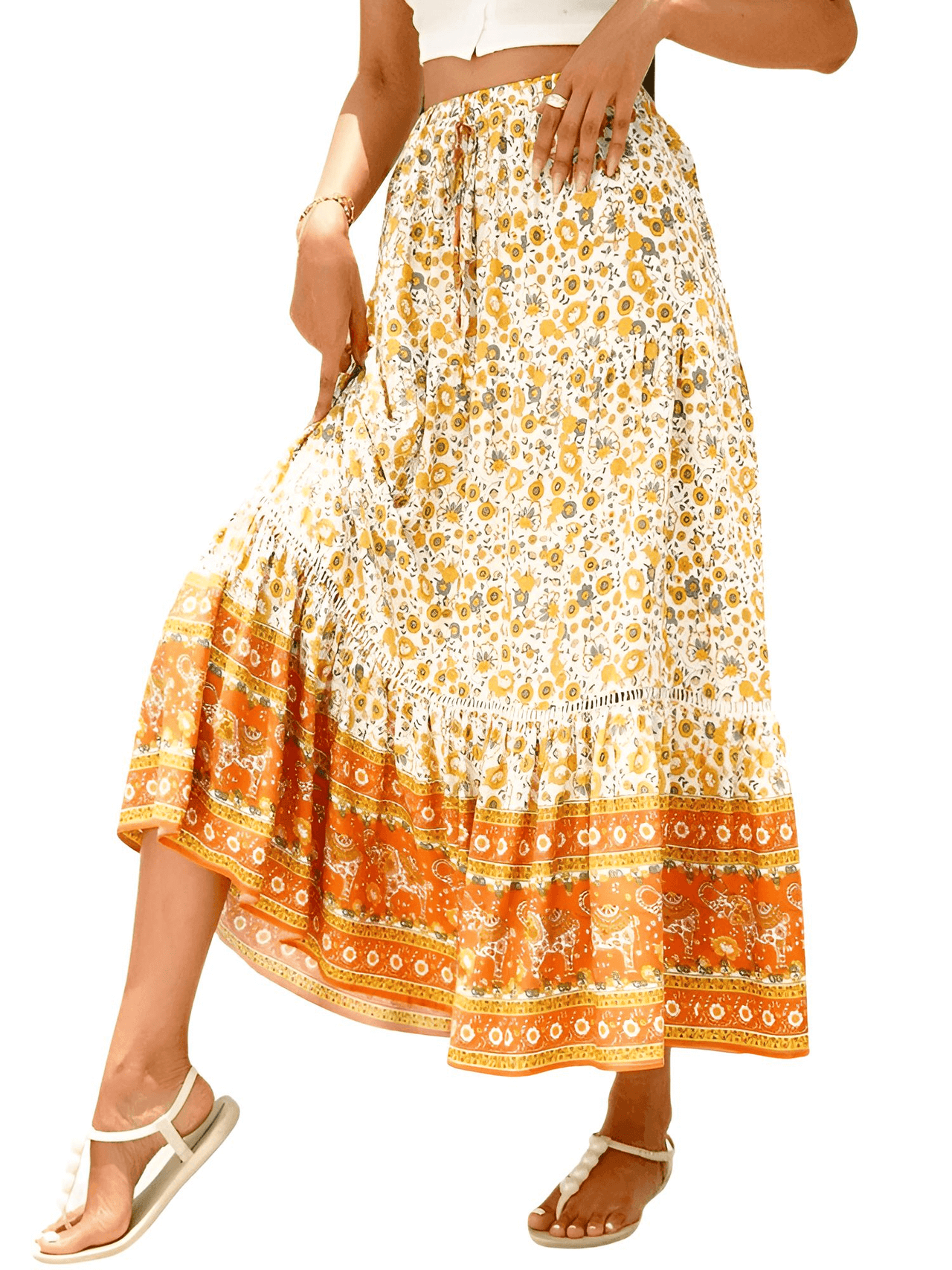 Boho Retro Floral Print Skirts Women's -, Skirts , Drestiny , Australia, Beige, Black, Blue, Brown, Dark Blue, Dark Orange, Dark Red, Deep Pink, Green, L, Light Blue, M, Navy, New Zealand, Orange, Pink, Purple, Red, S, Skirts, United Kingdom, United States, White, XL, Yellow , Drestiny , www.shopdrestiny.com