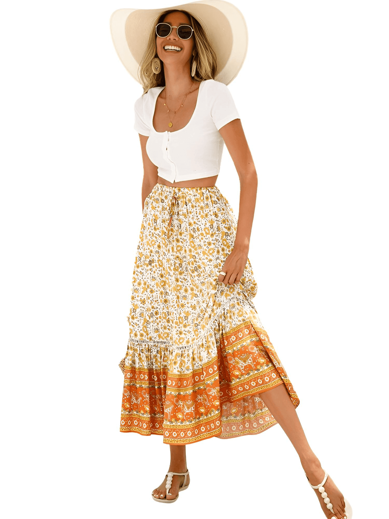 Boho Retro Floral Print Skirts Women's -, Skirts , Drestiny , Australia, Beige, Black, Blue, Brown, Dark Blue, Dark Orange, Dark Red, Deep Pink, Green, L, Light Blue, M, Navy, New Zealand, Orange, Pink, Purple, Red, S, Skirts, United Kingdom, United States, White, XL, Yellow , Drestiny , www.shopdrestiny.com