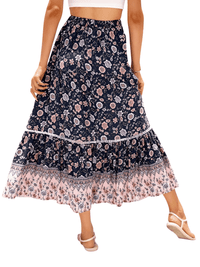 Thumbnail for Boho Retro Floral Print Skirts Women's -, Skirts , Drestiny , Australia, Beige, Black, Blue, Brown, Dark Blue, Dark Orange, Dark Red, Deep Pink, Green, L, Light Blue, M, Navy, New Zealand, Orange, Pink, Purple, Red, S, Skirts, United Kingdom, United States, White, XL, Yellow , Drestiny , www.shopdrestiny.com