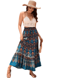 Thumbnail for Boho Retro Floral Print Skirts Women's -, Skirts , Drestiny , Australia, Beige, Black, Blue, Brown, Dark Blue, Dark Orange, Dark Red, Deep Pink, Green, L, Light Blue, M, Navy, New Zealand, Orange, Pink, Purple, Red, S, Skirts, United Kingdom, United States, White, XL, Yellow , Drestiny , www.shopdrestiny.com