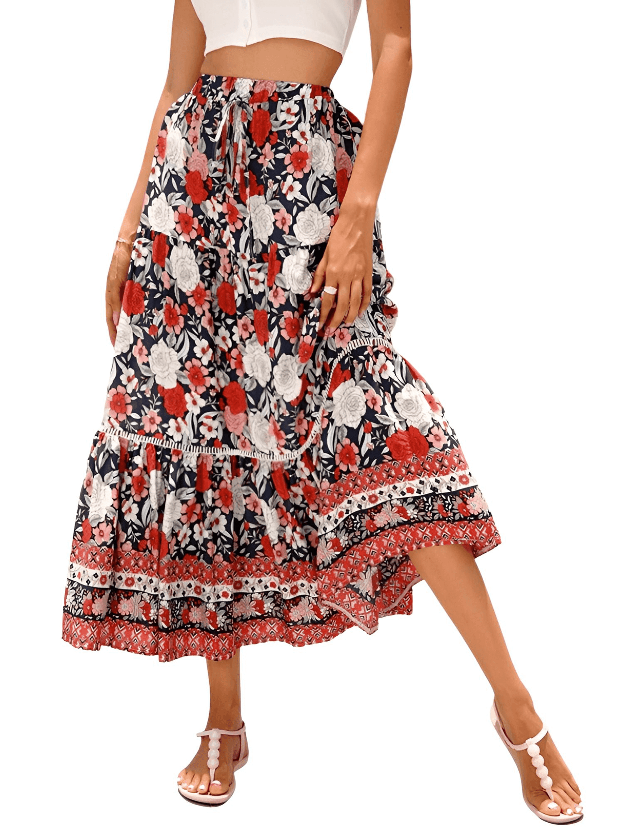 Boho Retro Floral Print Skirts Women's -, Skirts , Drestiny , Australia, Beige, Black, Blue, Brown, Dark Blue, Dark Orange, Dark Red, Deep Pink, Green, L, Light Blue, M, Navy, New Zealand, Orange, Pink, Purple, Red, S, Skirts, United Kingdom, United States, White, XL, Yellow , Drestiny , www.shopdrestiny.com