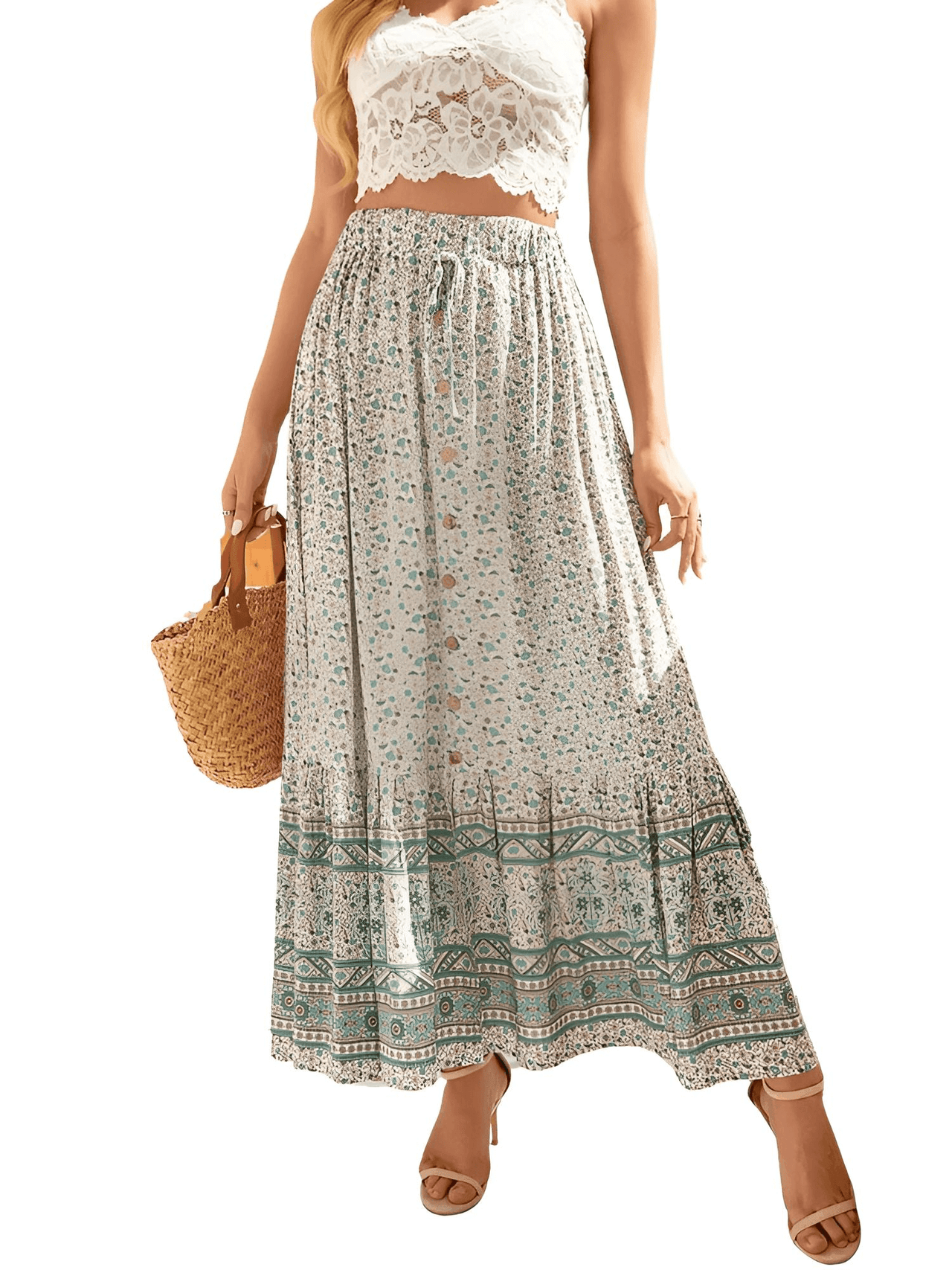 Boho Retro Floral Print Skirts Women's -, Skirts , Drestiny , Australia, Beige, Black, Blue, Brown, Dark Blue, Dark Orange, Dark Red, Deep Pink, Green, L, Light Blue, M, Navy, New Zealand, Orange, Pink, Purple, Red, S, Skirts, United Kingdom, United States, White, XL, Yellow , Drestiny , www.shopdrestiny.com