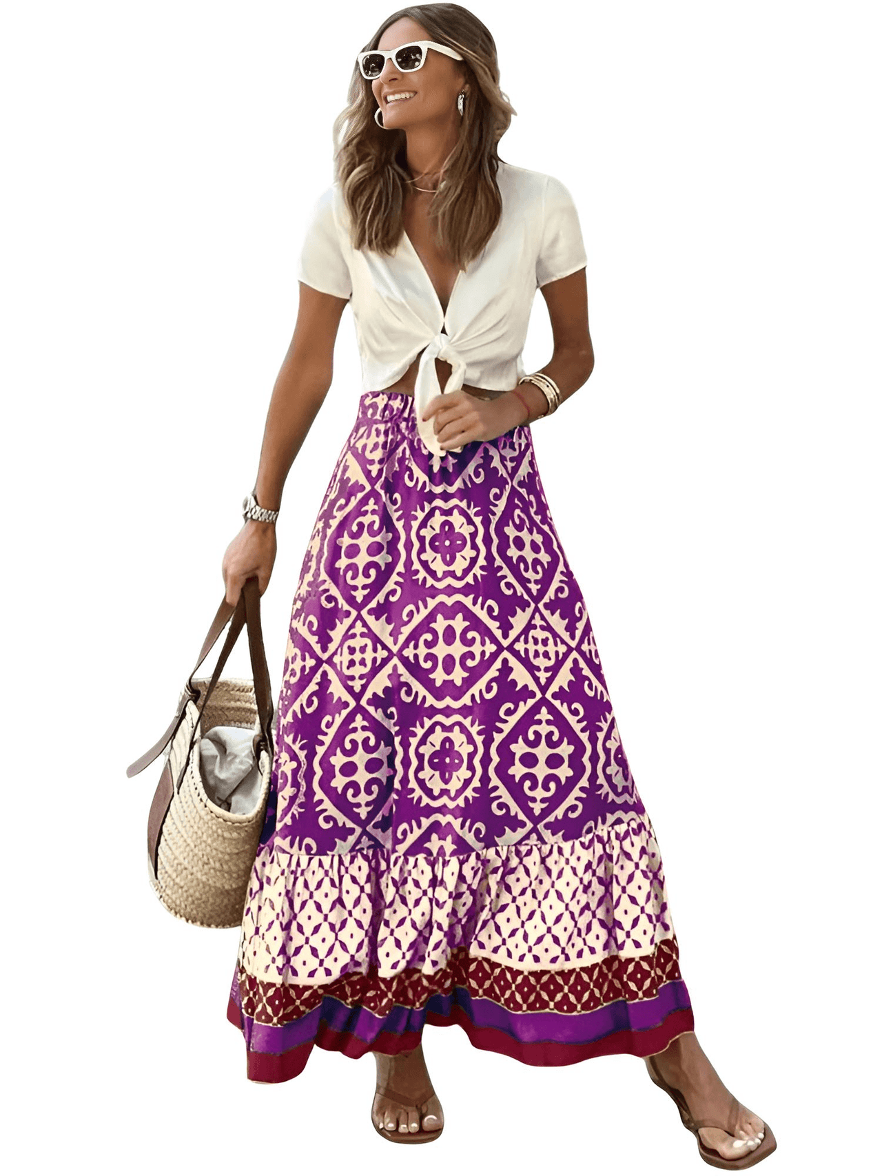 Boho Retro Floral Print Skirts Women's -, Skirts , Drestiny , Australia, Beige, Black, Blue, Brown, Dark Blue, Dark Orange, Dark Red, Deep Pink, Green, L, Light Blue, M, Navy, New Zealand, Orange, Pink, Purple, Red, S, Skirts, United Kingdom, United States, White, XL, Yellow , Drestiny , www.shopdrestiny.com