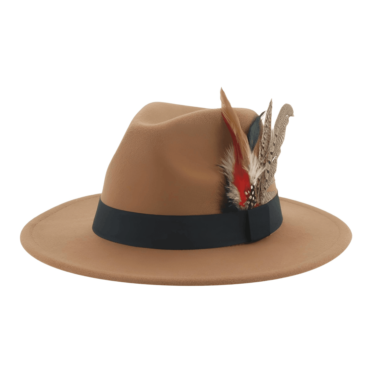 Fedora With Feather and Band Detailing For Men & Women -, Fedora , Drestiny , Army Green, Australia, Black, Blue, Canada, Chocolate, Dark Blue, Dark Brown, Dark Green, Dark Orange, Deep Pink, Gender_Men, Gender_Women, Green, Hats, Khaki, Lavender, Light Blue, Light Green, Light Purple, New Zealand, Olive Green, Orange, Pink, Purple, Tomato, United Kingdom, United States, White, Wine Red, Yellow , Drestiny , www.shopdrestiny.com