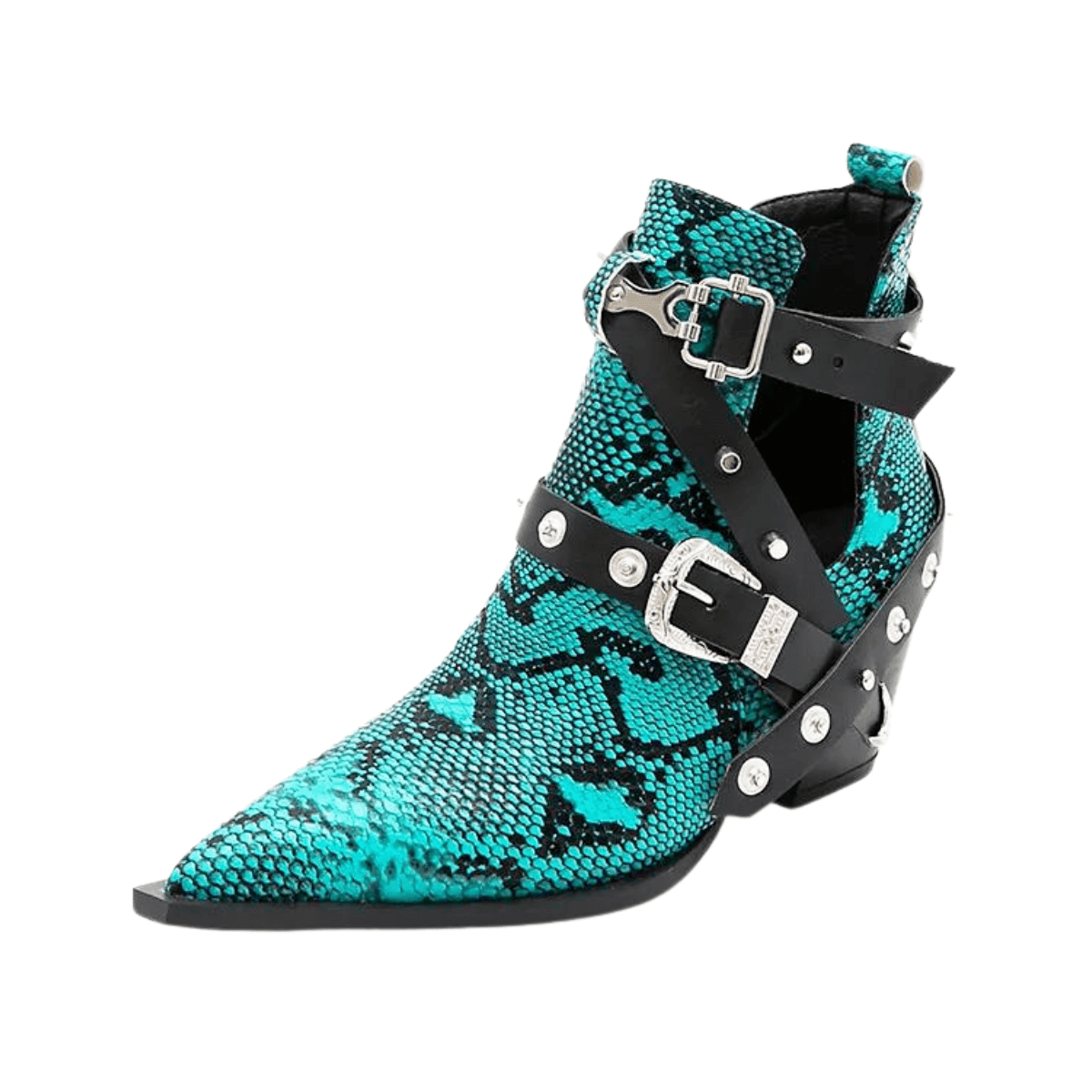 Buckled Motorcycle Western Cowboy Boots For Women -, Boots , Drestiny , Ankle Boots, Australia, Black, Blue, Boots, Canada, Dark Olive Green, Heels, New Zealand, Red, Teal, United Kingdom, United States, White, Wine Red, Yellow , Drestiny , www.shopdrestiny.com