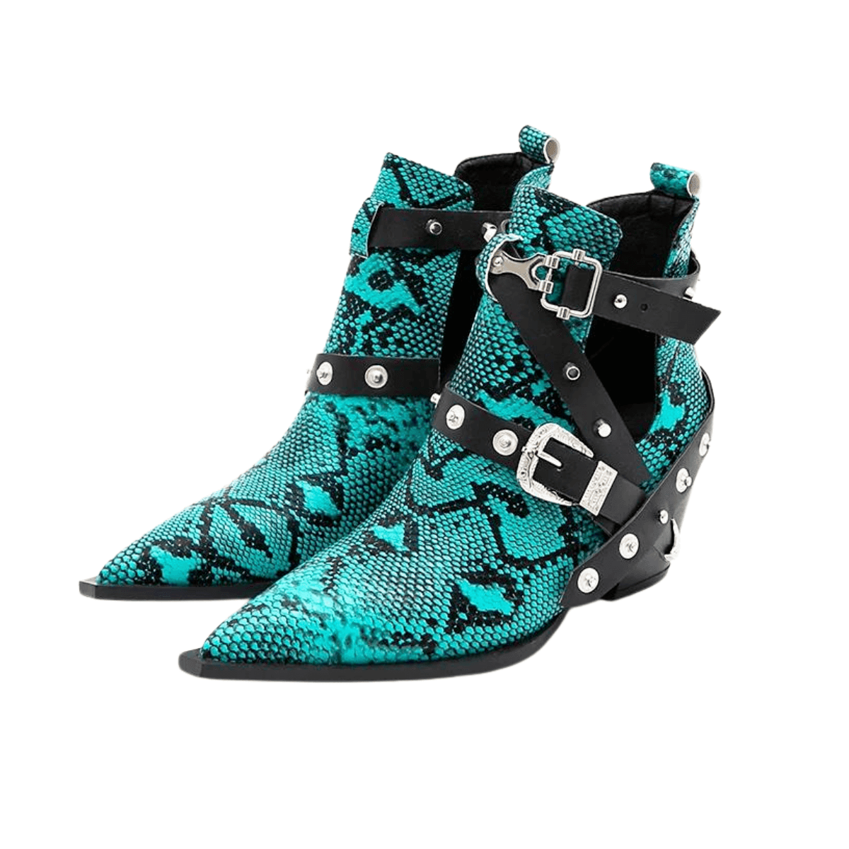 Buckled Motorcycle Western Cowboy Boots For Women -, Boots , Drestiny , Ankle Boots, Australia, Black, Blue, Boots, Canada, Dark Olive Green, Heels, New Zealand, Red, Teal, United Kingdom, United States, White, Wine Red, Yellow , Drestiny , www.shopdrestiny.com