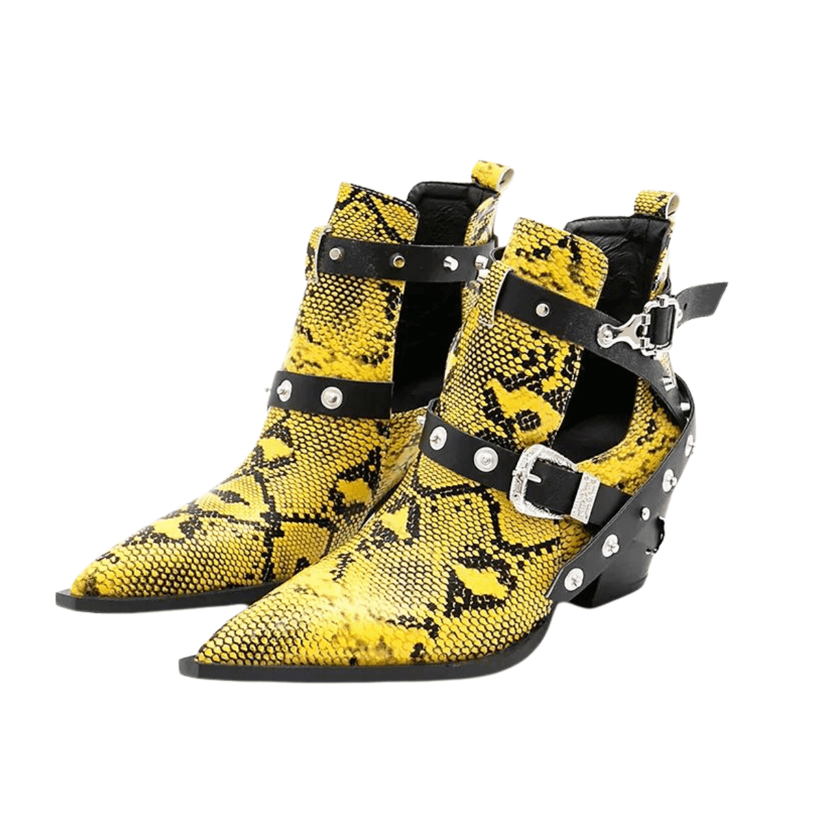 Buckled Motorcycle Western Cowboy Boots For Women -, Boots , Drestiny , Ankle Boots, Australia, Black, Blue, Boots, Canada, Dark Olive Green, Heels, New Zealand, Red, Teal, United Kingdom, United States, White, Wine Red, Yellow , Drestiny , www.shopdrestiny.com