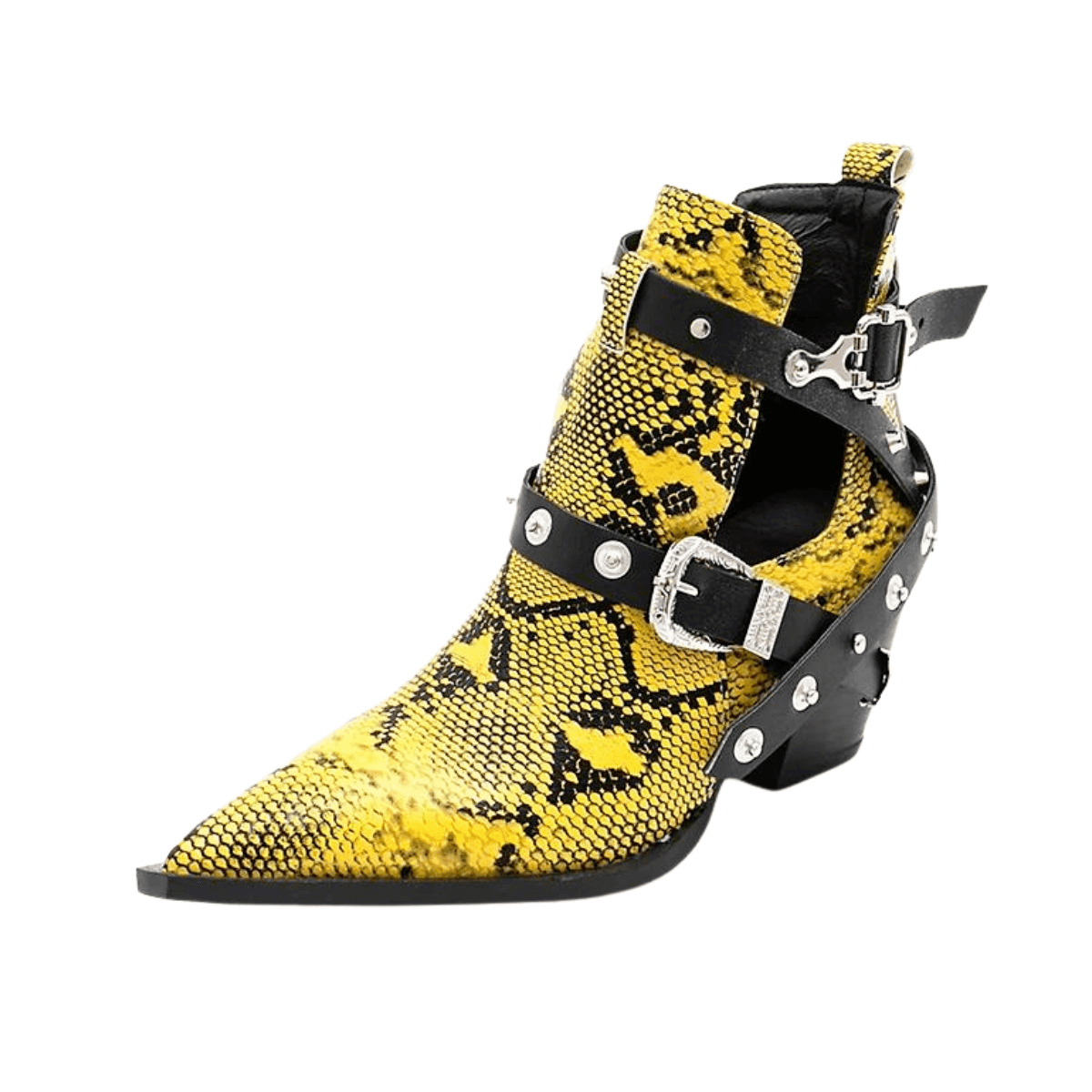 Buckled Motorcycle Western Cowboy Boots For Women -, Boots , Drestiny , Ankle Boots, Australia, Black, Blue, Boots, Canada, Dark Olive Green, Heels, New Zealand, Red, Teal, United Kingdom, United States, White, Wine Red, Yellow , Drestiny , www.shopdrestiny.com