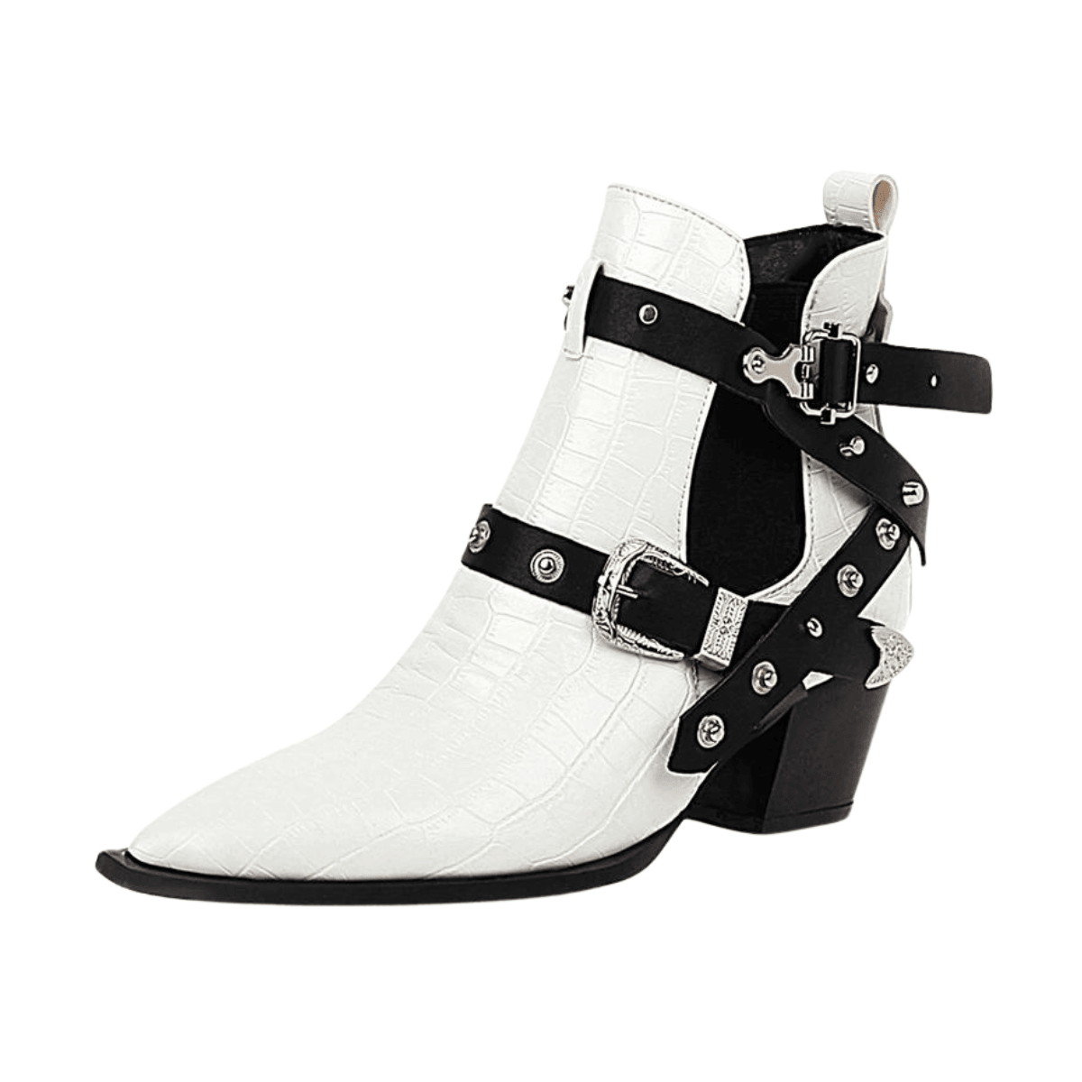 Buckled Motorcycle Western Cowboy Boots For Women -, Boots , Drestiny , Ankle Boots, Australia, Black, Blue, Boots, Canada, Dark Olive Green, Heels, New Zealand, Red, Teal, United Kingdom, United States, White, Wine Red, Yellow , Drestiny , www.shopdrestiny.com