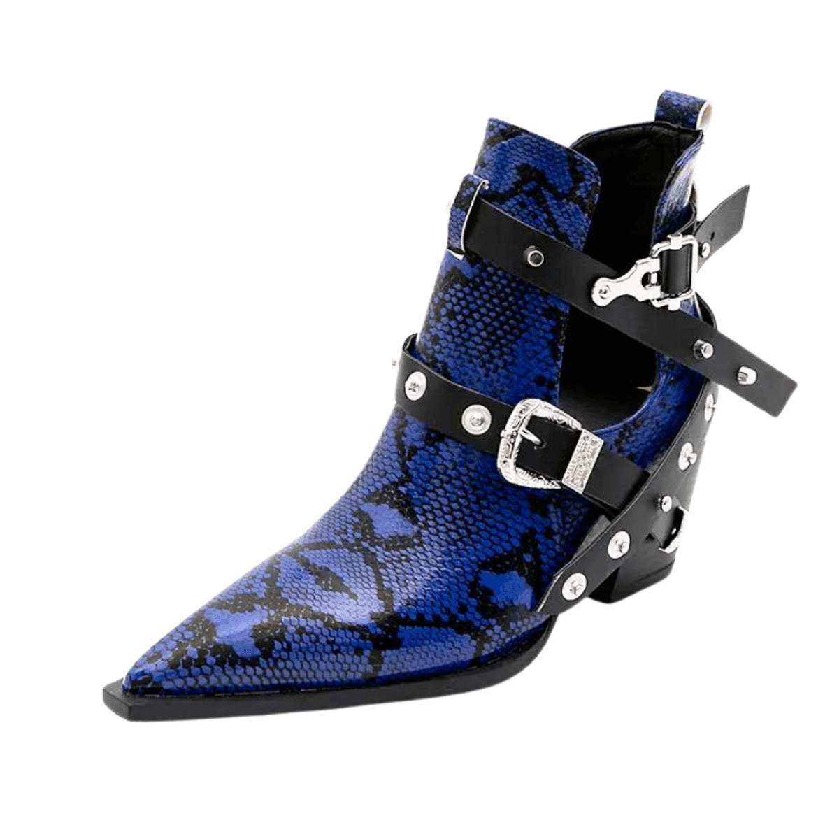 Buckled Motorcycle Western Cowboy Boots For Women -, Boots , Drestiny , Ankle Boots, Australia, Black, Blue, Boots, Canada, Dark Olive Green, Heels, New Zealand, Red, Teal, United Kingdom, United States, White, Wine Red, Yellow , Drestiny , www.shopdrestiny.com