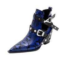 Thumbnail for Buckled Motorcycle Western Cowboy Boots For Women -, Boots , Drestiny , Ankle Boots, Australia, Black, Blue, Boots, Canada, Dark Olive Green, Heels, New Zealand, Red, Teal, United Kingdom, United States, White, Wine Red, Yellow , Drestiny , www.shopdrestiny.com